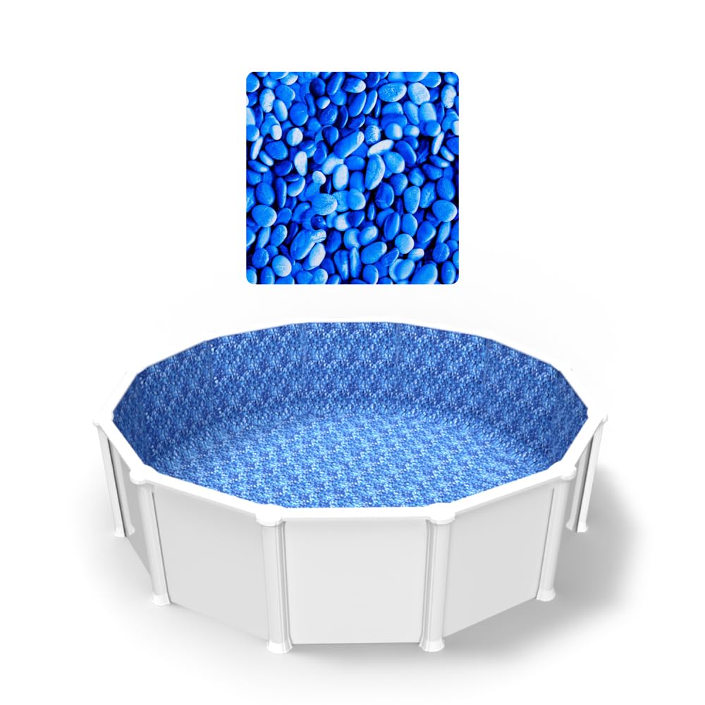 18' Round Beaded Above Ground Pool Liner - Heavy Duty 25 Gauge Vinyl for Swimming Pools | Durable Replacement Liner for Summer Backyard Fun, Family Gatherings & Outdoor Water Activities