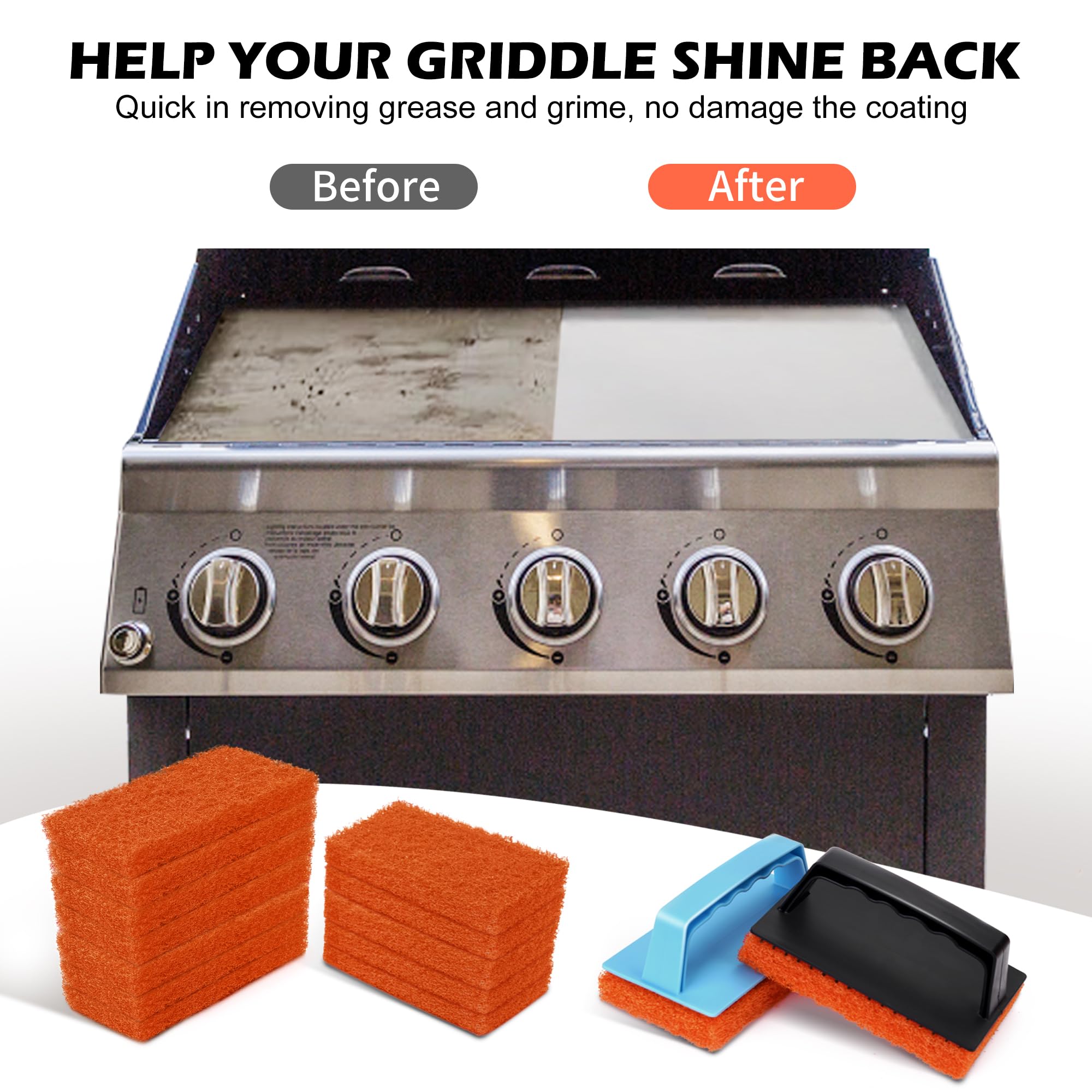 Blackstone Griddle Cleaning Kit - 16-Piece Grill Tools for Hot/Cold Surfaces | Perfect for Outdoor Cooking & BBQ Maintenance