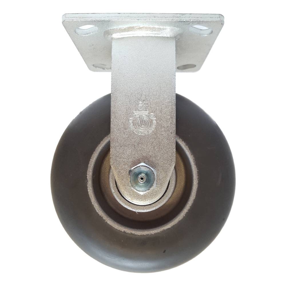 6 x 2 Inch Heavy Duty Rigid Caster Wheels - 350 lbs Capacity Durable Polyurethane Wheels for Industrial Equipment, Furniture, and Workbenches