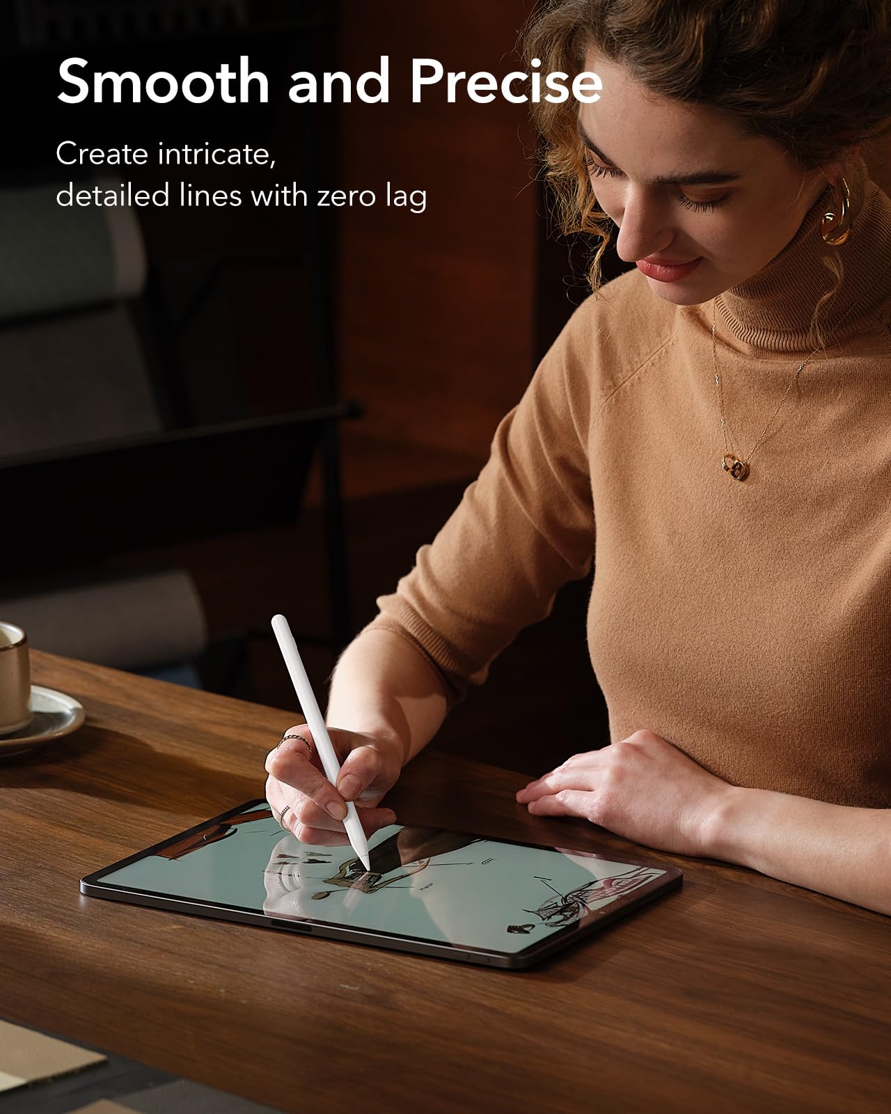 ESR 2nd Gen Magnetic Wireless Charging Stylus Pen for iPad Pro 12.9/11, iPad Air 5/4, iPad Mini 6 - Tilt Sensitivity, Palm Rejection, White - Perfect for Drawing, Note-Taking & Digital Art