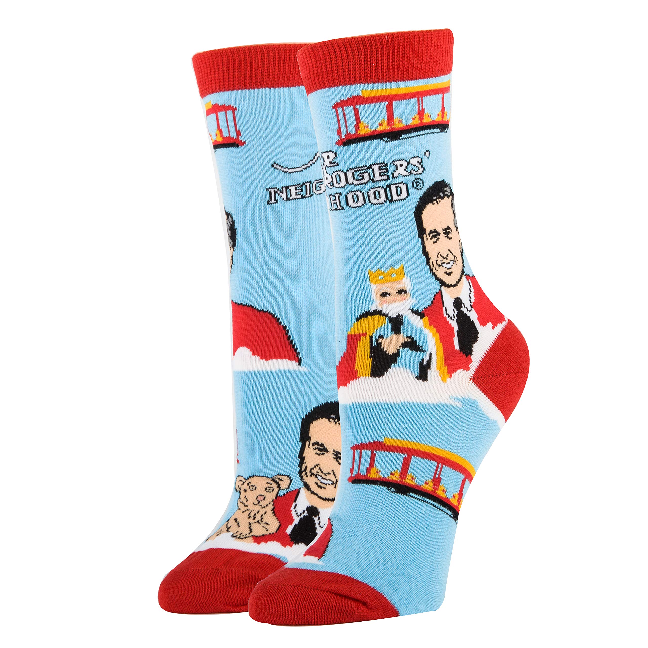 Funny Mister Roger Crew Socks for Women - Novelty Crazy Socks Collection | Cool Gift Idea for Friends, Family & Sock Lovers | Perfect for Casual Wear, Costume Parties & Fun Outfits