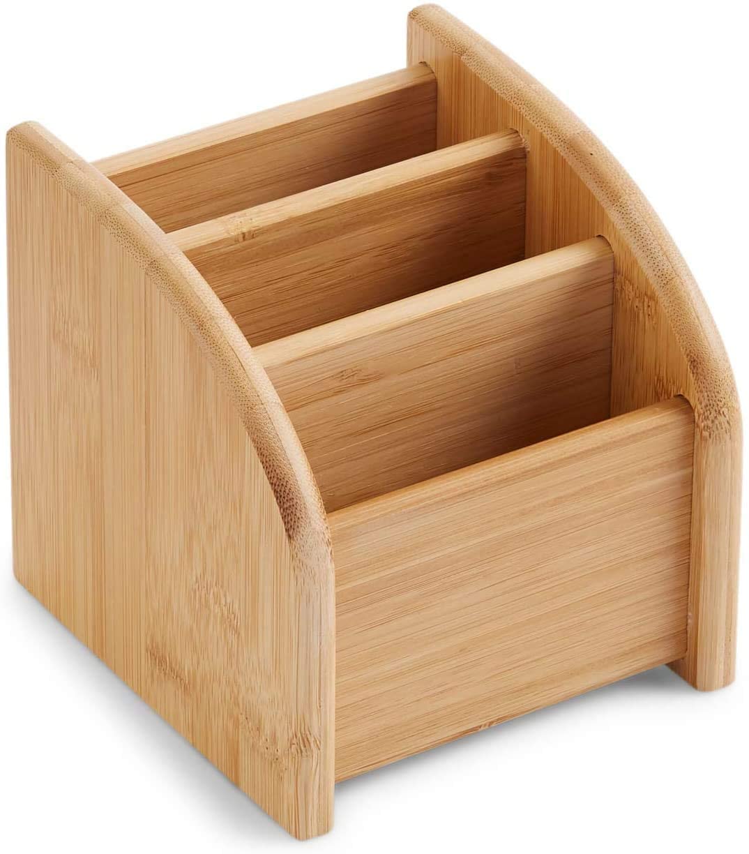 3-Tier Bamboo Mini Desk Organizer - Office Supplies Storage, Makeup & Craft Organizer for Vanity, Tabletop - Perfect for Home Office, Bedroom & Bathroom Organization