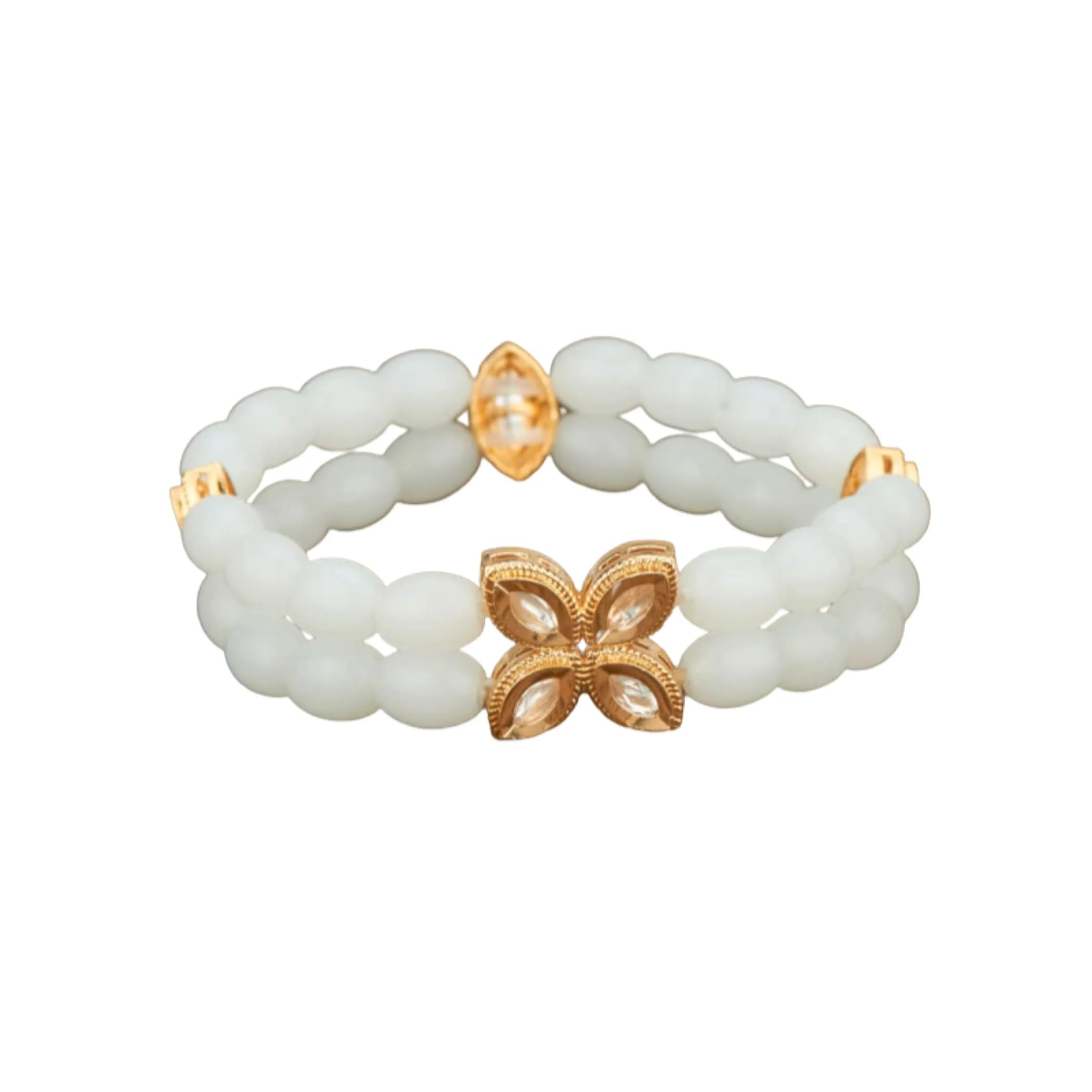 LOVENSPIRE Antique Adjustable Gold Plated Bangle Bracelet for Women - Kundan Indian Jewelry, Perfect Gift for Mother's Day, Valentine's, Anniversary & Birthday | Elegant Accessory for Weddings, Parties & Special Occasions