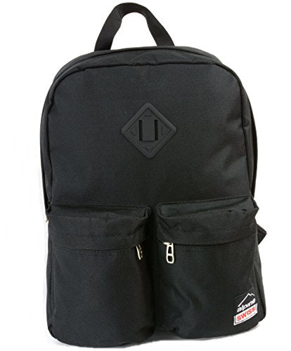 Alpine Swiss Major School Backpack - Durable Bookbag for Students with 1 Year Warranty - Black - Perfect for School, College, and Everyday Use