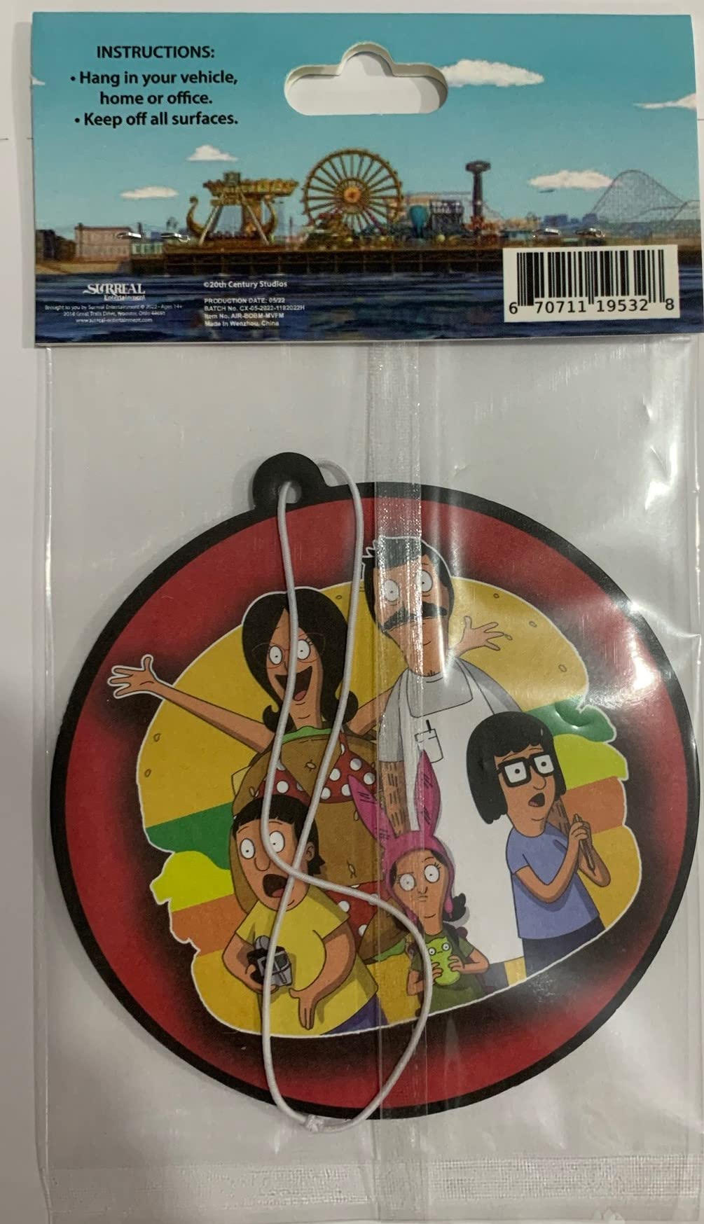 Bobs Burgers Air Freshener - Long Lasting Citrus Scent Car Freshener for Home & Office | Perfect for Cars, Bathrooms, and Small Spaces