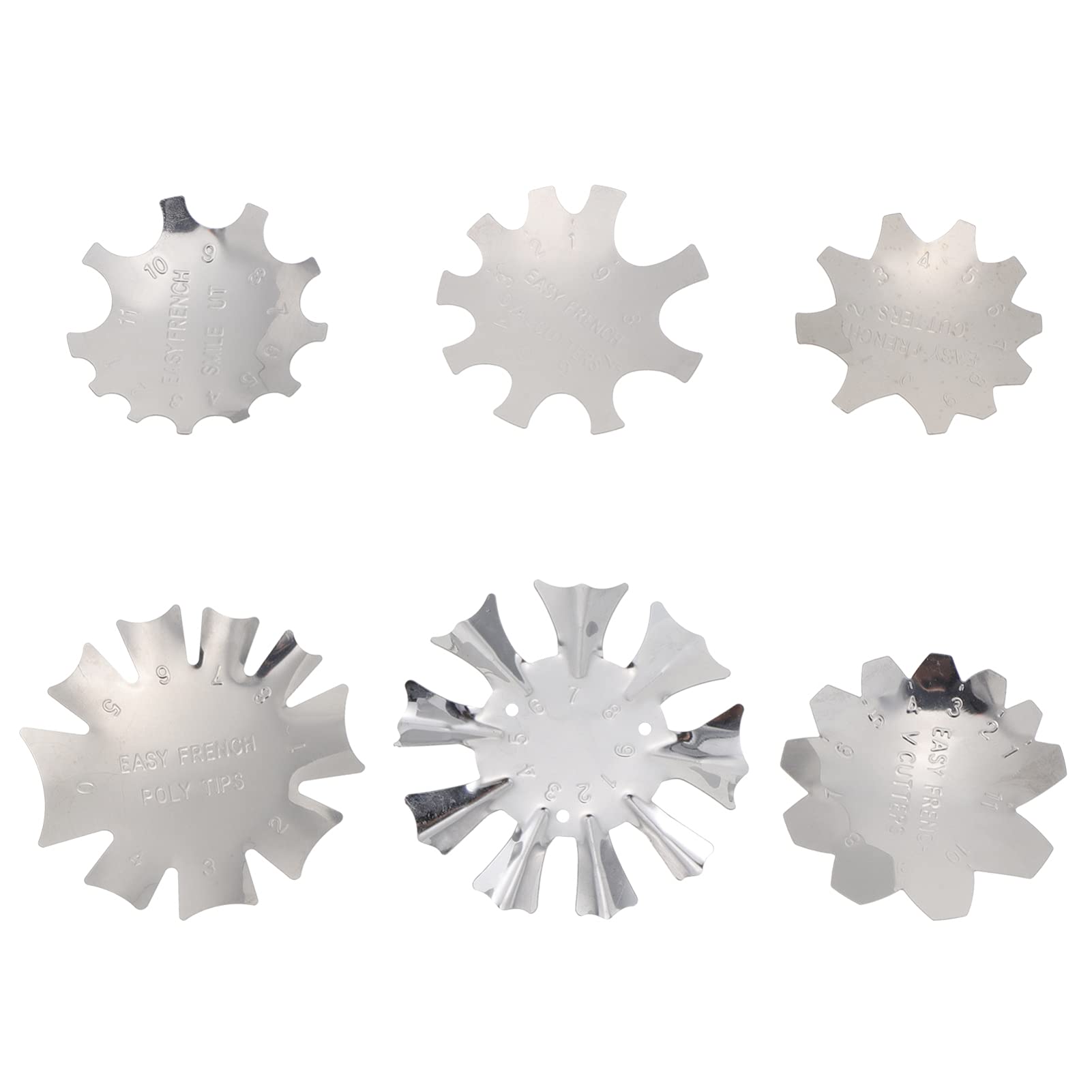 Premium Stainless Steel Nail Trimmers Set of 6 - French Nail Art Tools, Acrylic Smile Line Cutters & Nail Stencils for Professional Salon & Home Manicure - Perfect for DIY Nail Designs & Beauty Enthusiasts