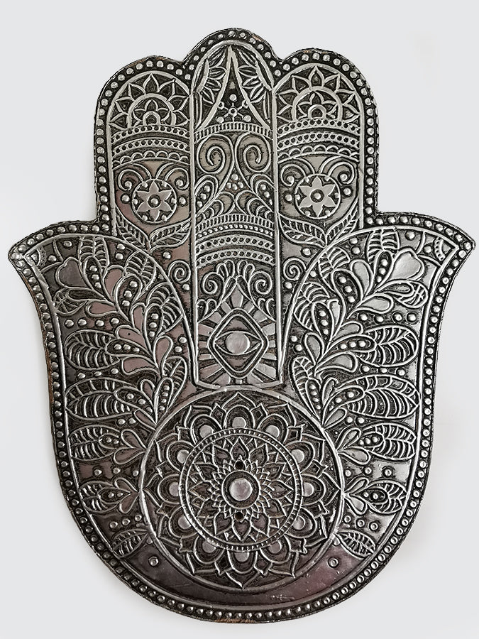 Namaste Hamsa Hand Embossed Incense Ash Catcher Holder - Spiritual Decor for Yoga Meditation & Home Altar