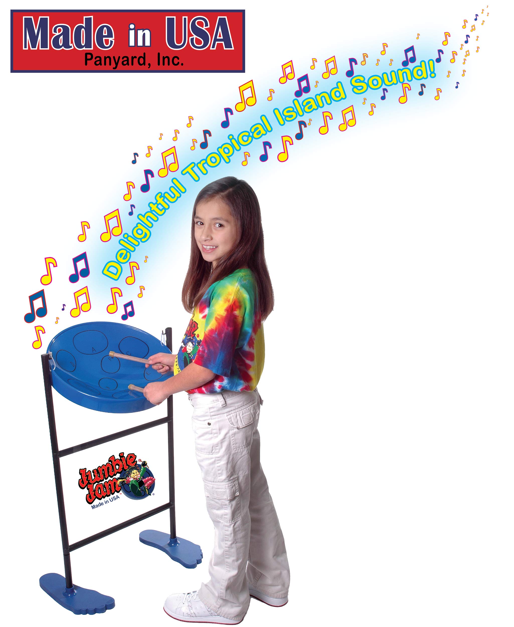 Panyard JJ Jumbie Jam Steel Drum Kit - Pink G-Major Ready to Play Set with Table Top Stand | Authentic USA-Made Steel Pan (W1086) | Perfect for Beginners, Music Classes & Caribbean-Themed Parties