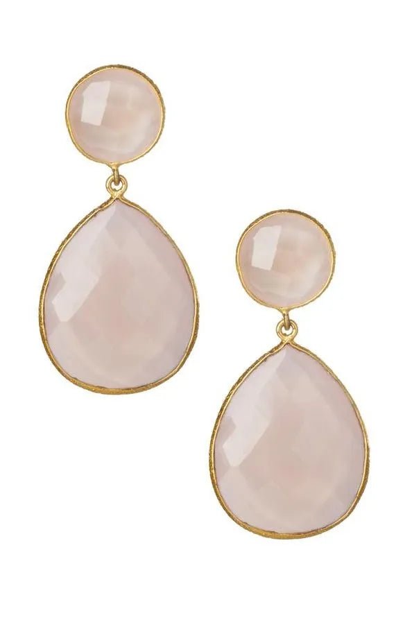 Genuine Gemstone Double Drop Earrings for Women - Elegant Dangle Jewelry for Parties, Weddings & Special Occasions