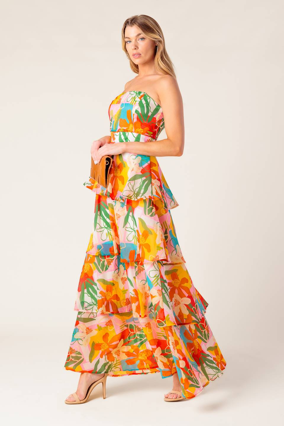 Half Past Sunset Tropical Print Maxi Dress - Flowy Beach Cover Up, Summer Vacation Outfit, Boho Chic Dress for Women