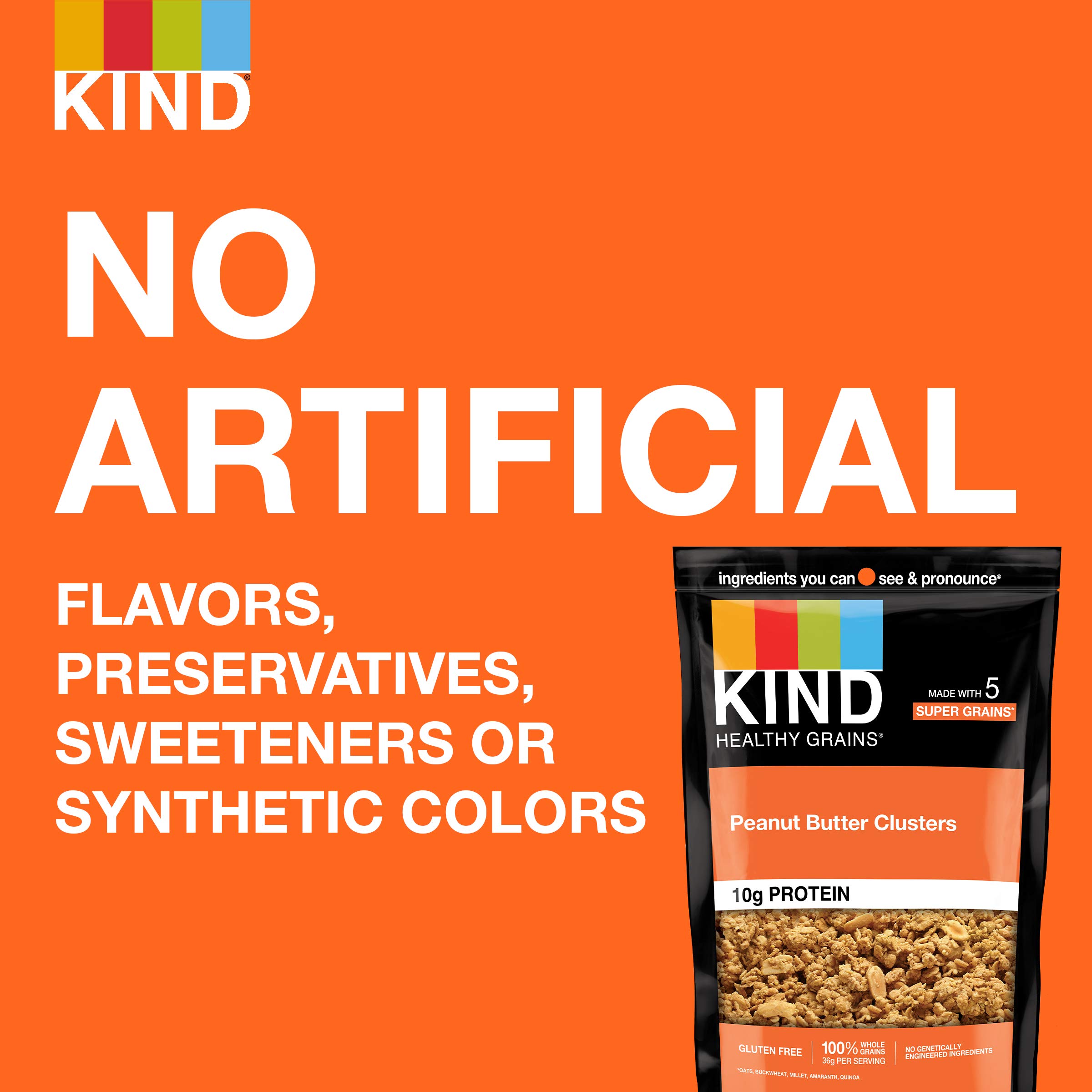KIND Healthy Grains Peanut Butter Granola Clusters - 11oz (6 Pack) | High Protein (10g) Family Size Snack Mix | Perfect for Breakfast, On-the-Go Snacking & Healthy Office Treats