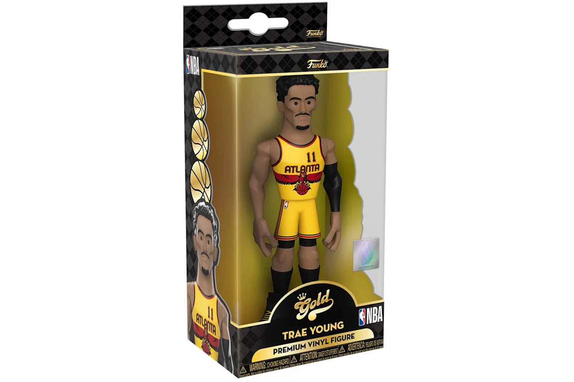 Trae Young Gold 5 Funko Pop NBA Atlanta Hawks Alternate Uniform - Collectible Basketball Figure for Fans, Gift for NBA Enthusiasts - Perfect for Home Display, Office Decor, and Sports Memorabilia Collections