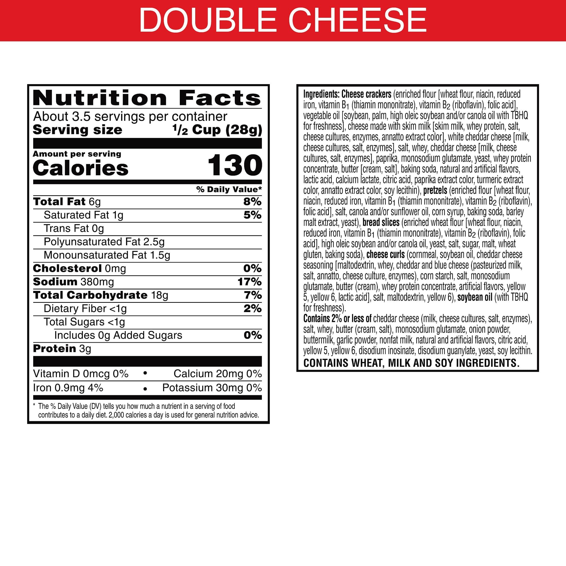 Cheez-It Double Cheese Snack Mix - 6 Individual Pouches | Perfect for School Lunches, Office Snacks & On-the-Go Munching