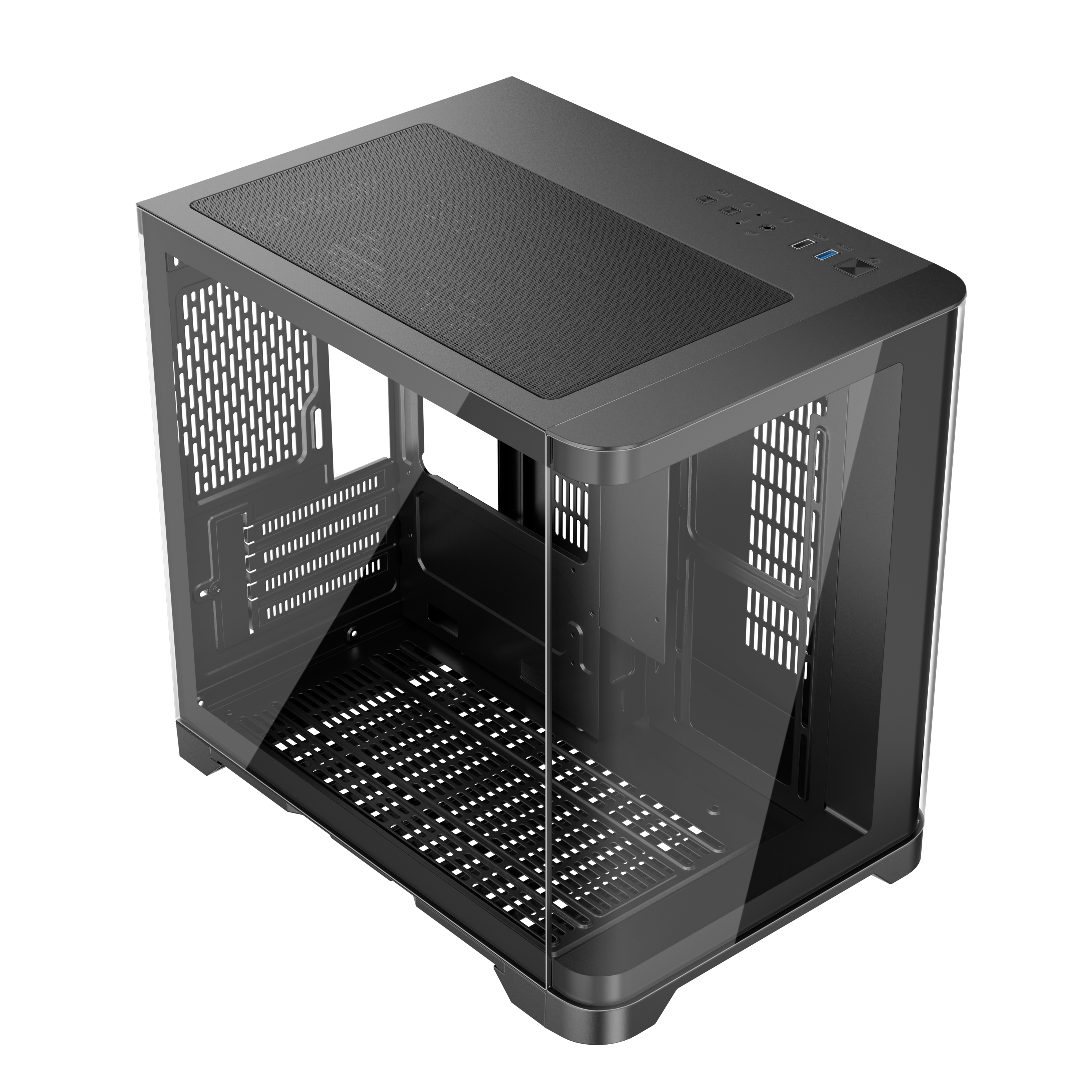 1st Player UV5 M ATX ITX PC Gaming Case - Compact Black Computer Case for High-Performance Gaming PCs | Perfect for Small Form Factor Builds & Home Office Setups