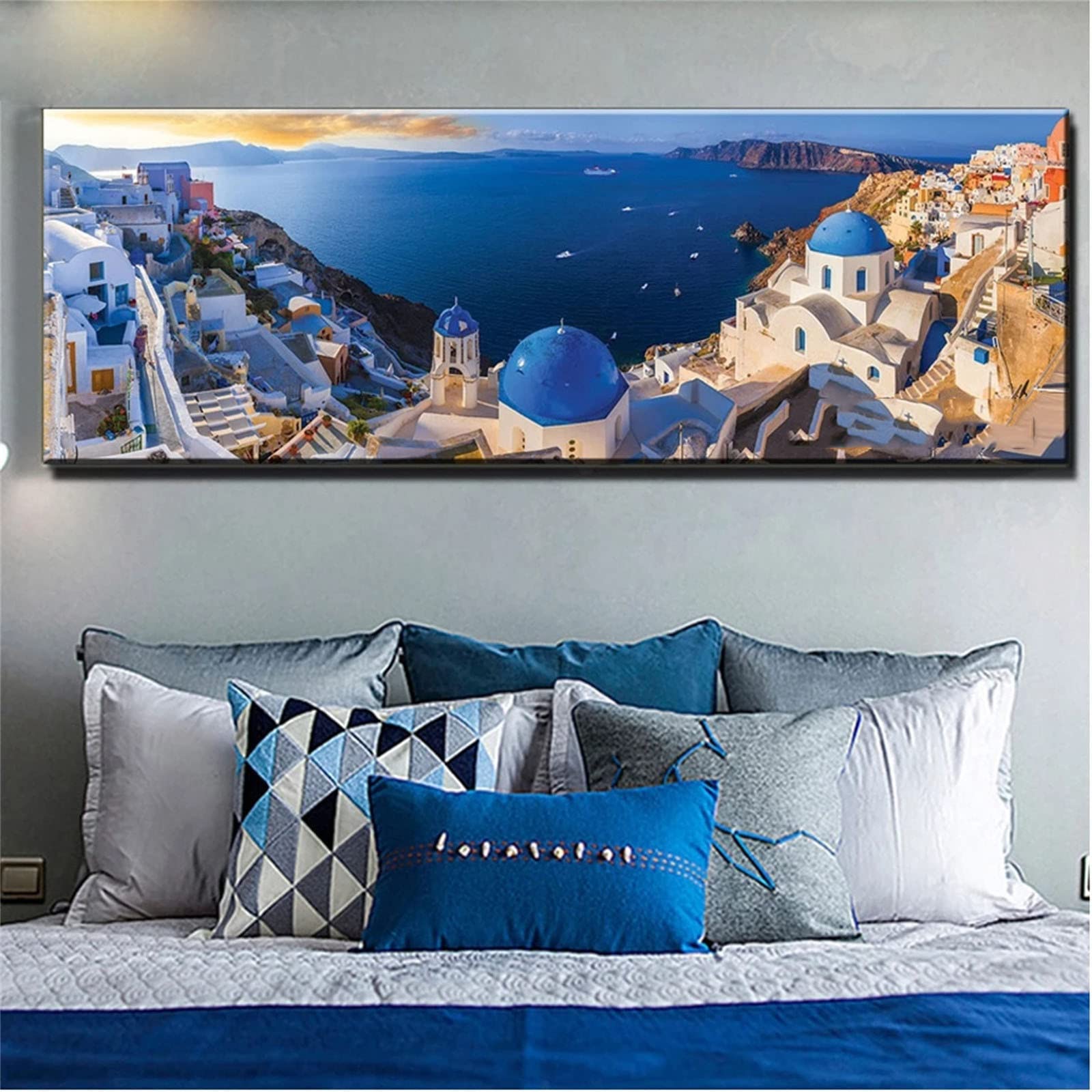 5D Diamond Painting Kit - Greece Beautiful Landscape, Large DIY Full Square Drill Diamond Art for Adults & Kids, 32x88in Home Decor Gift | Perfect for Wall Art, Living Room Decor, Stress Relief & Creative Hobbies