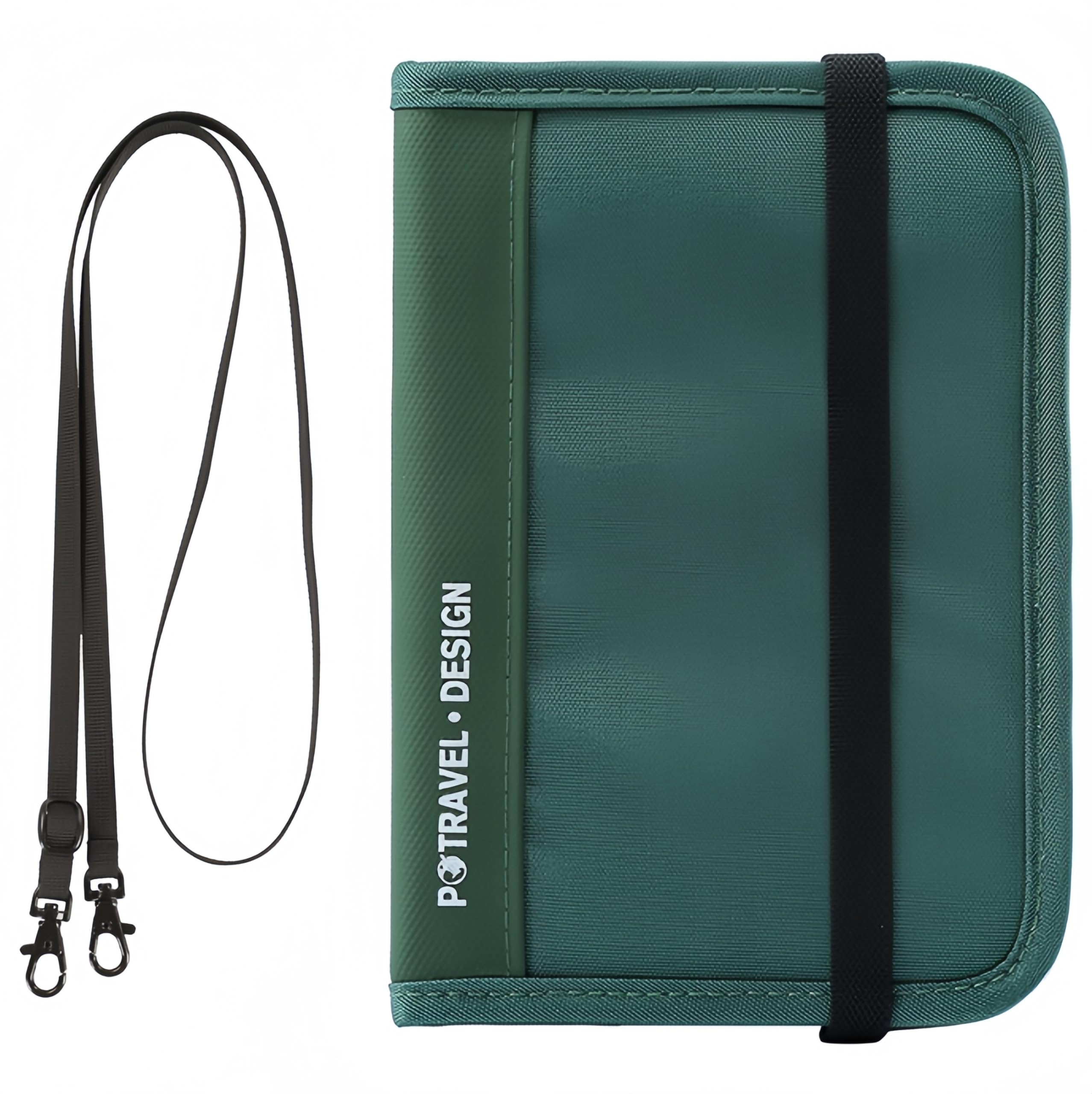 RFID Blocking Travel Neck Wallet - Slim Passport Holder for Men & Women | Waterproof Hidden Pouch for Cash, Credit Cards & Documents | Perfect for Airports, Sightseeing & International Trips (Green)