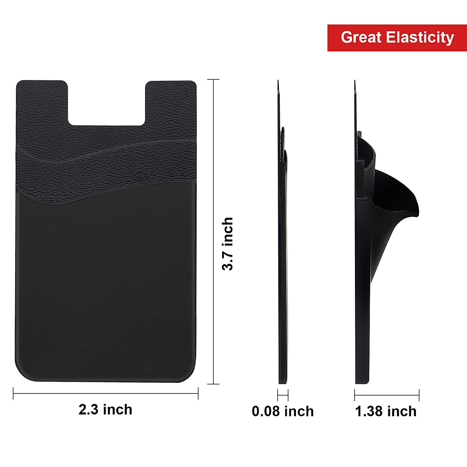 Senose Phone Wallet - Stick On Card Holder for iPhone, Android & Samsung Galaxy - 5 Pack | Slim Back of Phone Storage for Credit Cards & IDs | Perfect for Travel, Shopping & Everyday Use