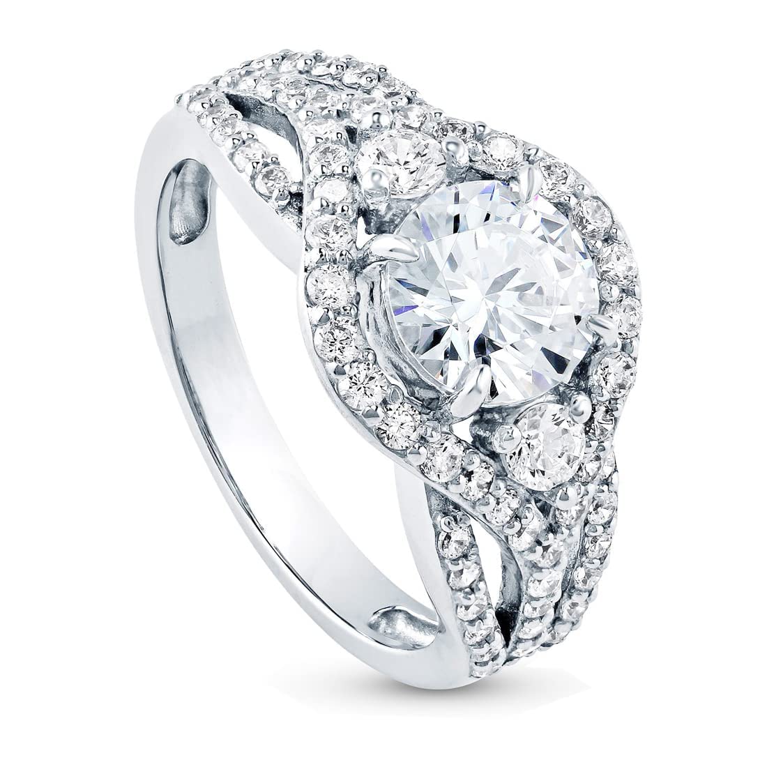 1.37ct Moissanite Engagement Ring for Women - 925 Sterling Silver Round Cut Twist Band Wedding Anniversary Promise Ring - Size 6-9 | Perfect for Proposals, Anniversaries & Special Occasions