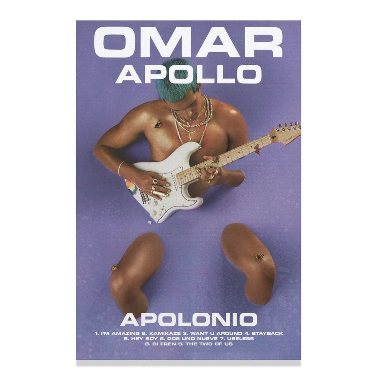 Omar Apollo Hey Boy Album Cover Poster - 12x18 Inch (30x45cm) Unframed Canvas Wall Art - HD Print with Track List - Perfect for Girls Bedroom, Office & Room Aesthetic Decor - Music Lover Gift & Teen Room Wall Stickers