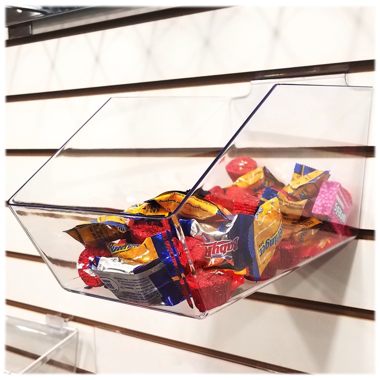 Clear Acrylic Slatwall Bins 10 Pack - 6