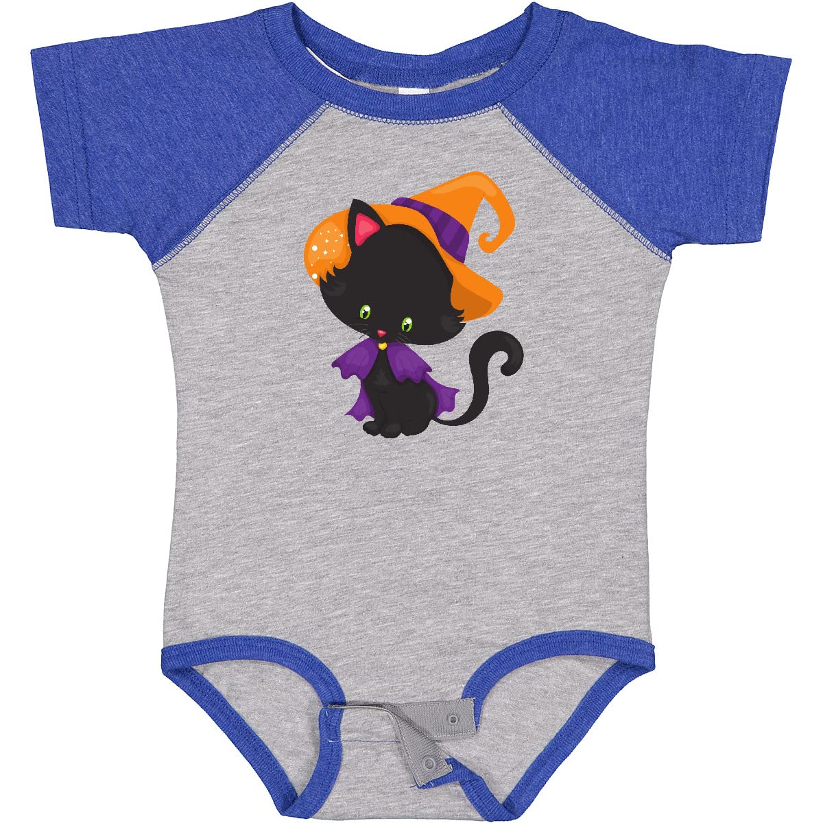 Inktastic Halloween Cat Baby Bodysuit - Cute Black Cat with Witch Hat | Perfect for Halloween Costumes & Baby Photo Shoots