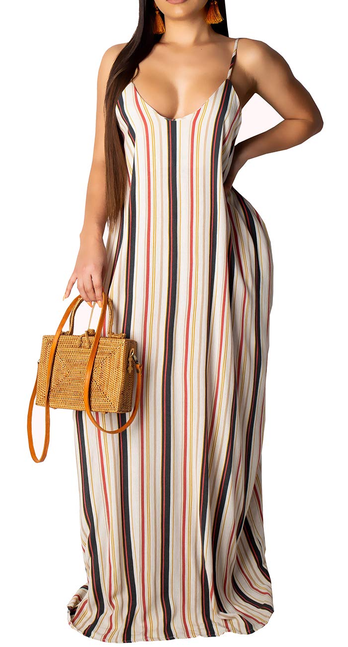 BessCops Women's Plus Size Summer Maxi Dresses 2025 - Casual Sleeveless Loose Long Sundress with Pockets | Beach Vacation, Date Night & Summer Outfits
