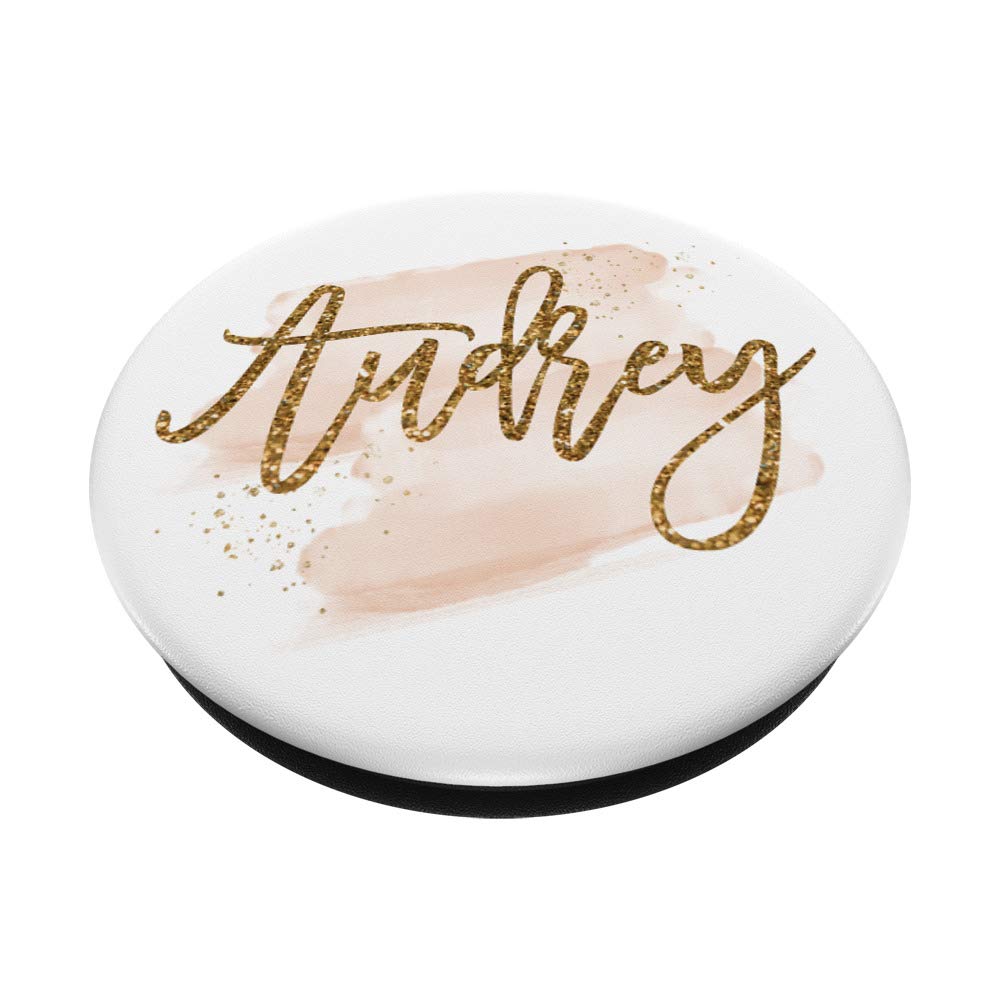 Personalized Audrey Faux Gold Script PopSocket - Swappable Grip for Phones & Tablets, Perfect for Girls & Ladies, Trendy Phone Accessory for Everyday Use