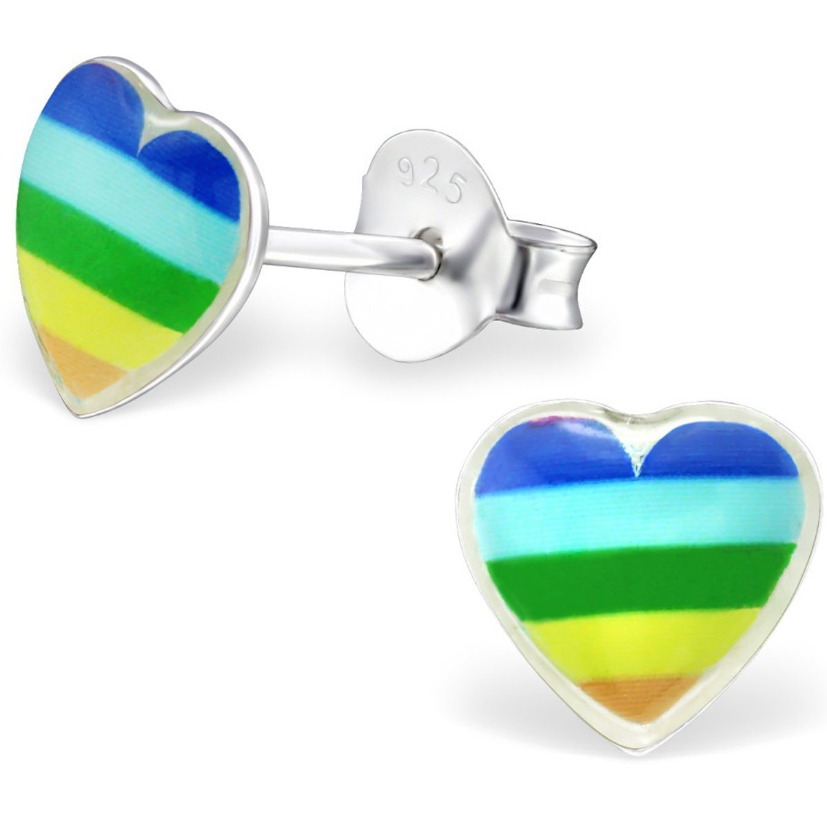 Rainbow Heart Stud Earrings for Kids - Cute & Colorful Children's Jewelry for Girls - Perfect for Birthdays, Parties & Everyday Wear