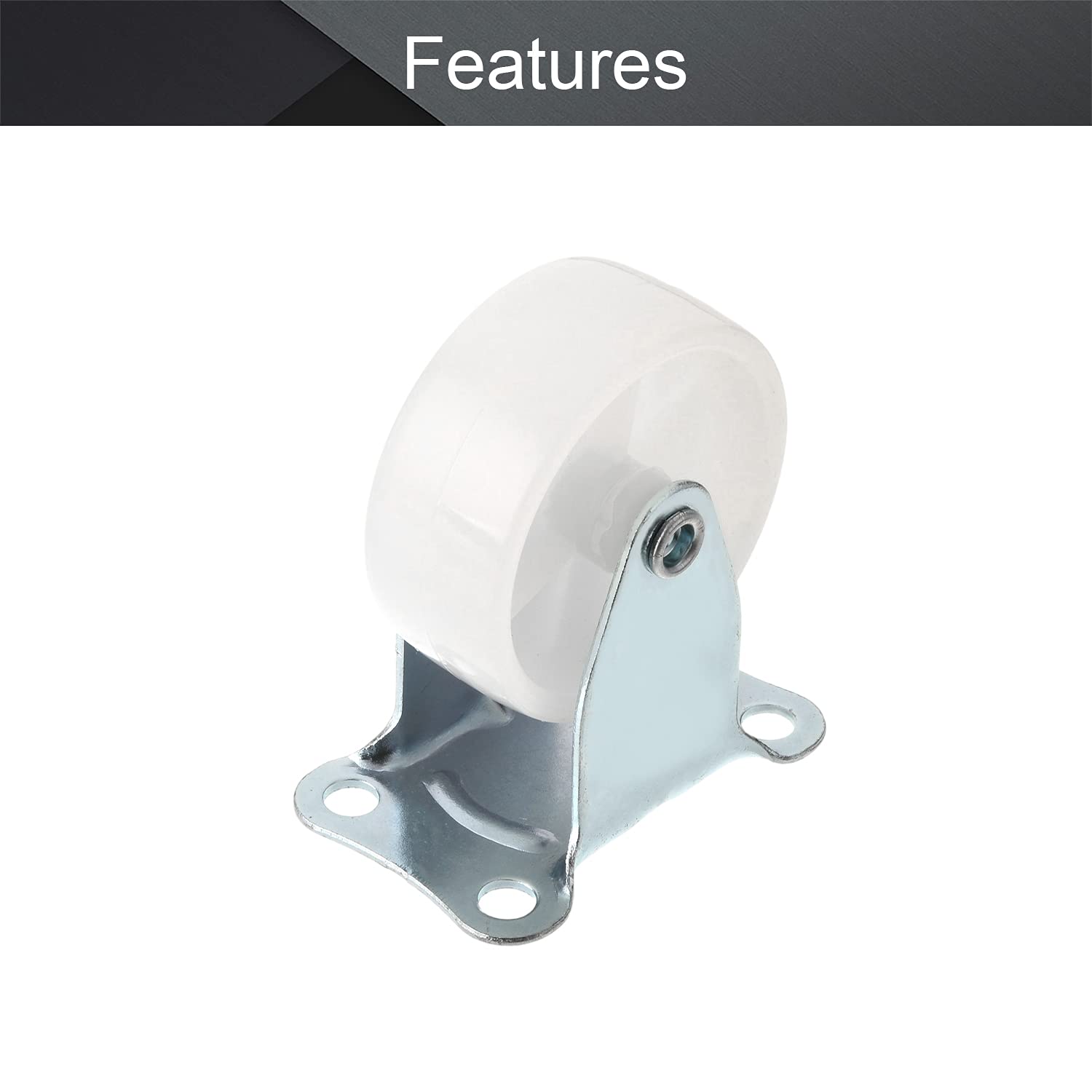 MroMax 1.97 Inch Heavy Duty Fixed Caster Wheels - PP Top Plate Mounted Swivel Casters, 44lb Load Capacity per Wheel (Pack of 1) - Perfect for Carts, Furniture, and Industrial Equipment