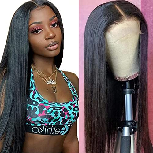 CRANBERRY 22-Inch 4x4 Lace Front Wig - 100% Unprocessed Brazilian Virgin Remy Human Hair - 180% Density Straight Lace Wig for Black Women | Pre-Plucked Hairline, Glueless Design, Natural Color | Perfect for Daily Wear, Special Occasions & Protective Styling