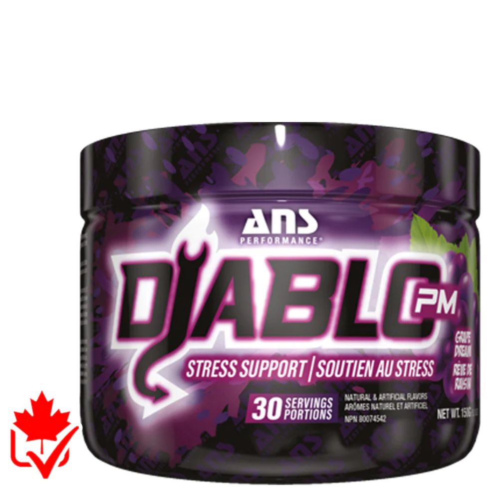Ans Performance Diablo PM Stress Support Supplement - Dream Grape Flavor 150g | Natural Relaxation & Sleep Aid for Stress Relief & Better Sleep