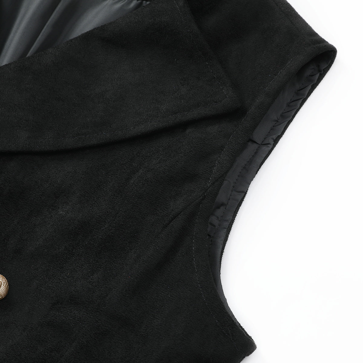 Double Breasted Velvet Gothic Steampunk Black Vest for Men - Victorian Style Waistcoat for Cosplay, Halloween & Formal Events