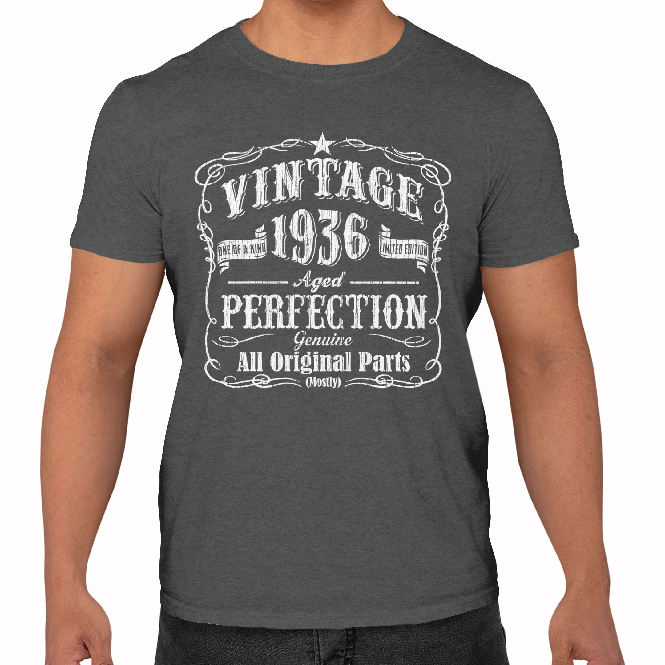 Vintage 1930s Retro T-Shirts for Men - 90 Year Old Style Cotton Tees - Perfect for Historical Reenactments, Themed Parties & Retro Fashion