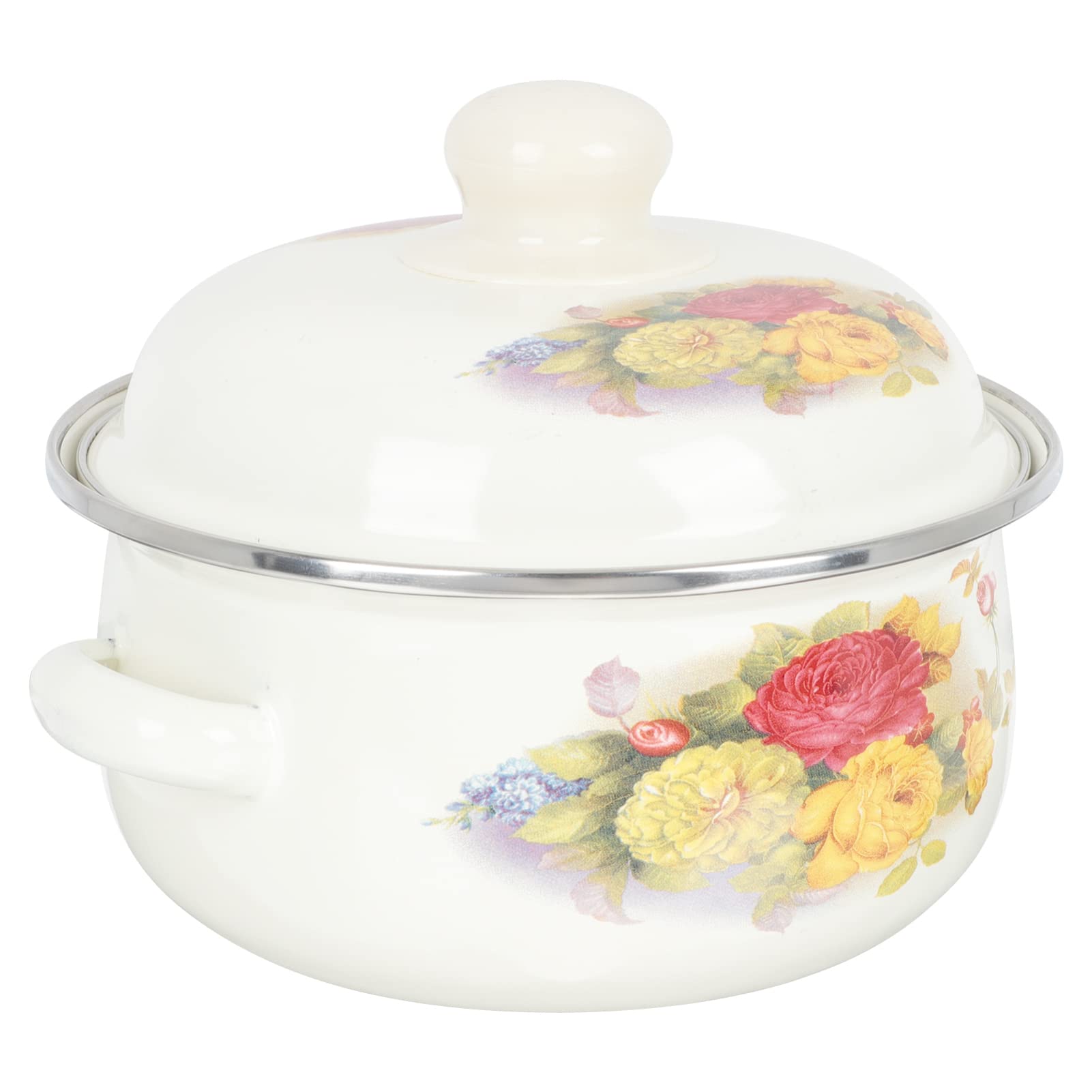 DOITOOL 2.5QT Enameled Cast Iron Dutch Oven with Lid - Ceramic Coated Stockpot for Soup, Stew & Baking - Induction Compatible Round Covered Pot for Stovetop, Oven & Camping Use