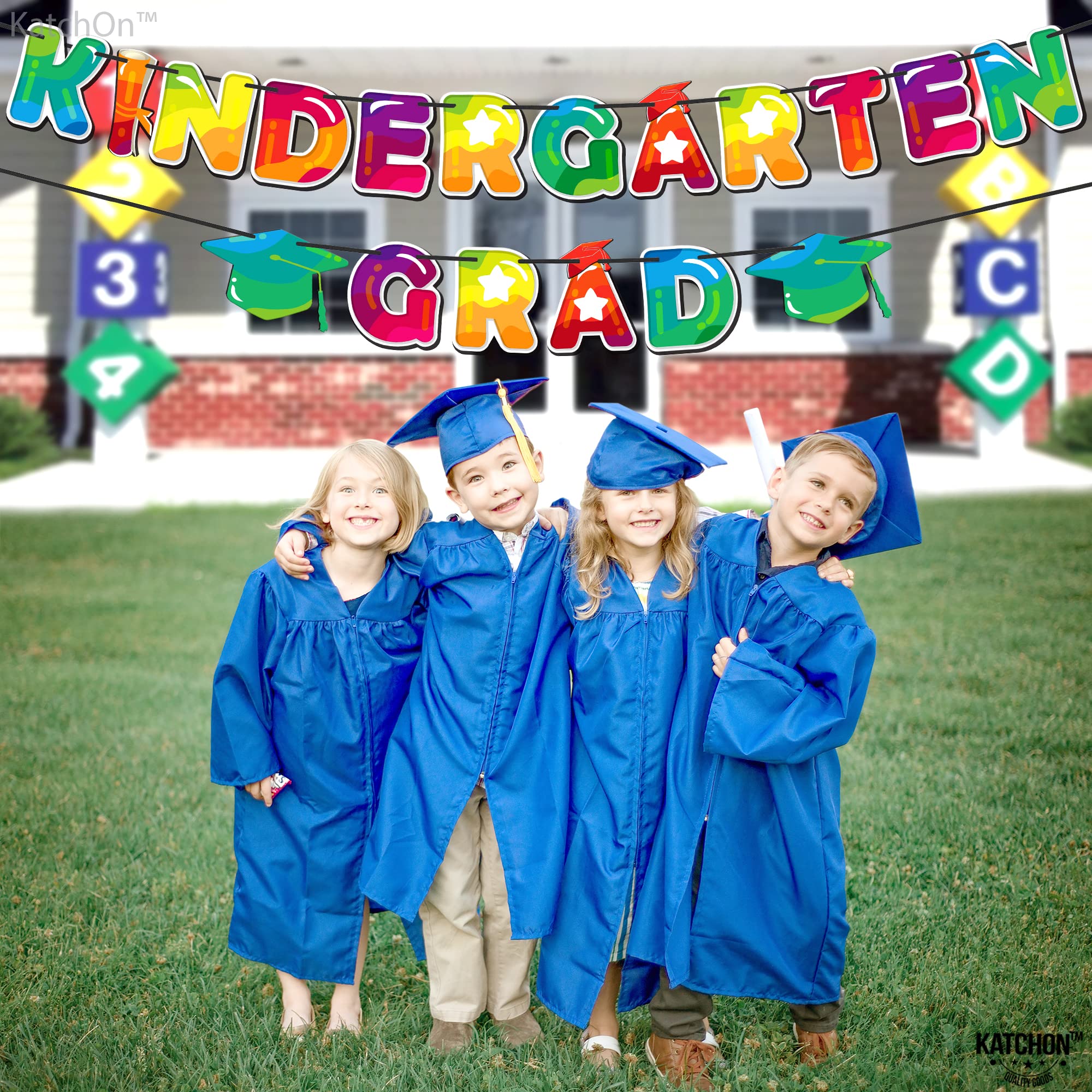 KatchOn 10ft Glitter Kindergarten Graduation Banner - Large Graduation Sign for Classroom Decor, Party Backdrop, Photo Booth & School Celebrations