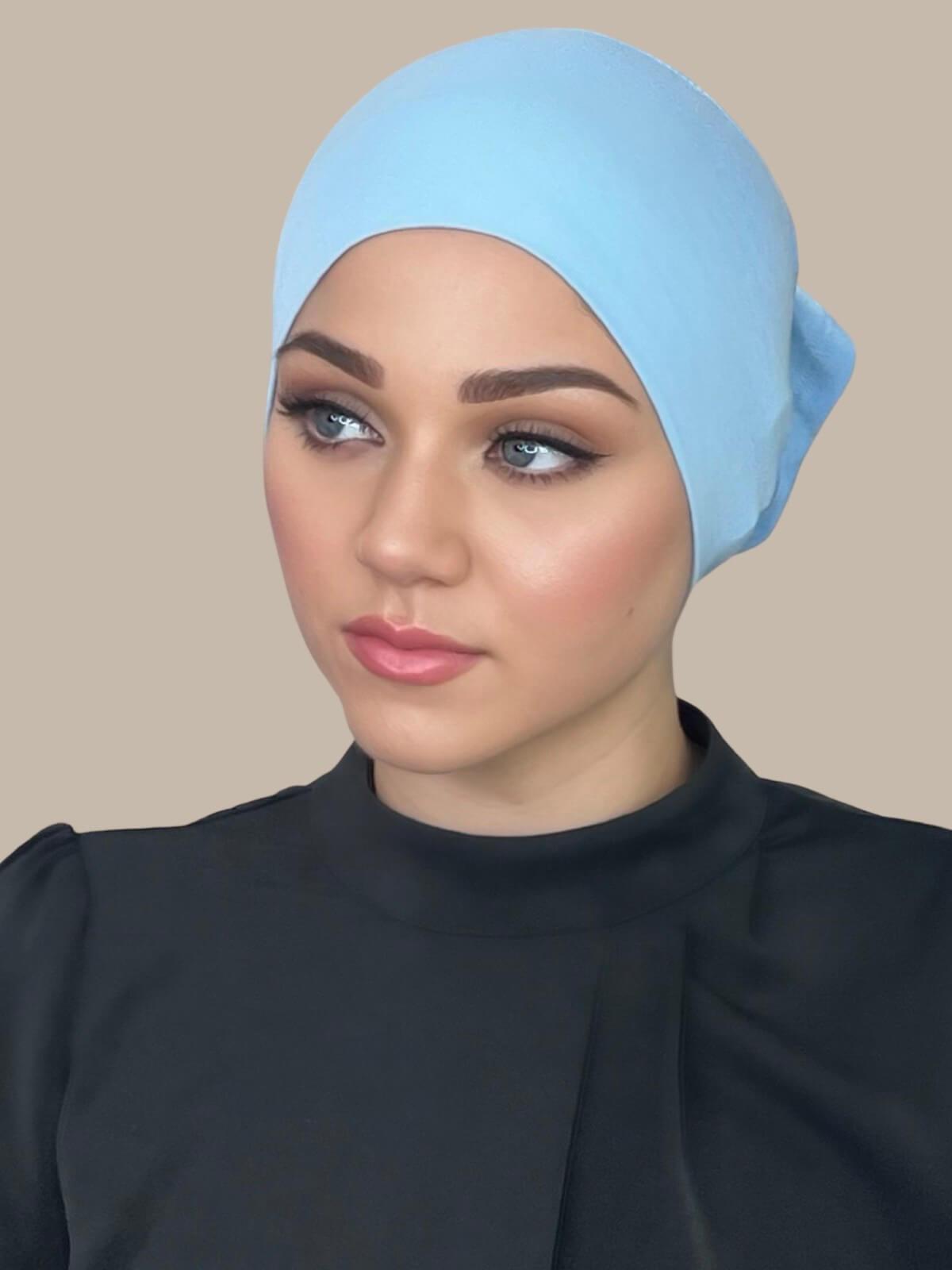 Premium Jersey Underscarf for Women - Soft Breathable Baby Blue Hijab Liner - Perfect for Daily Wear, Prayer & Modest Fashion