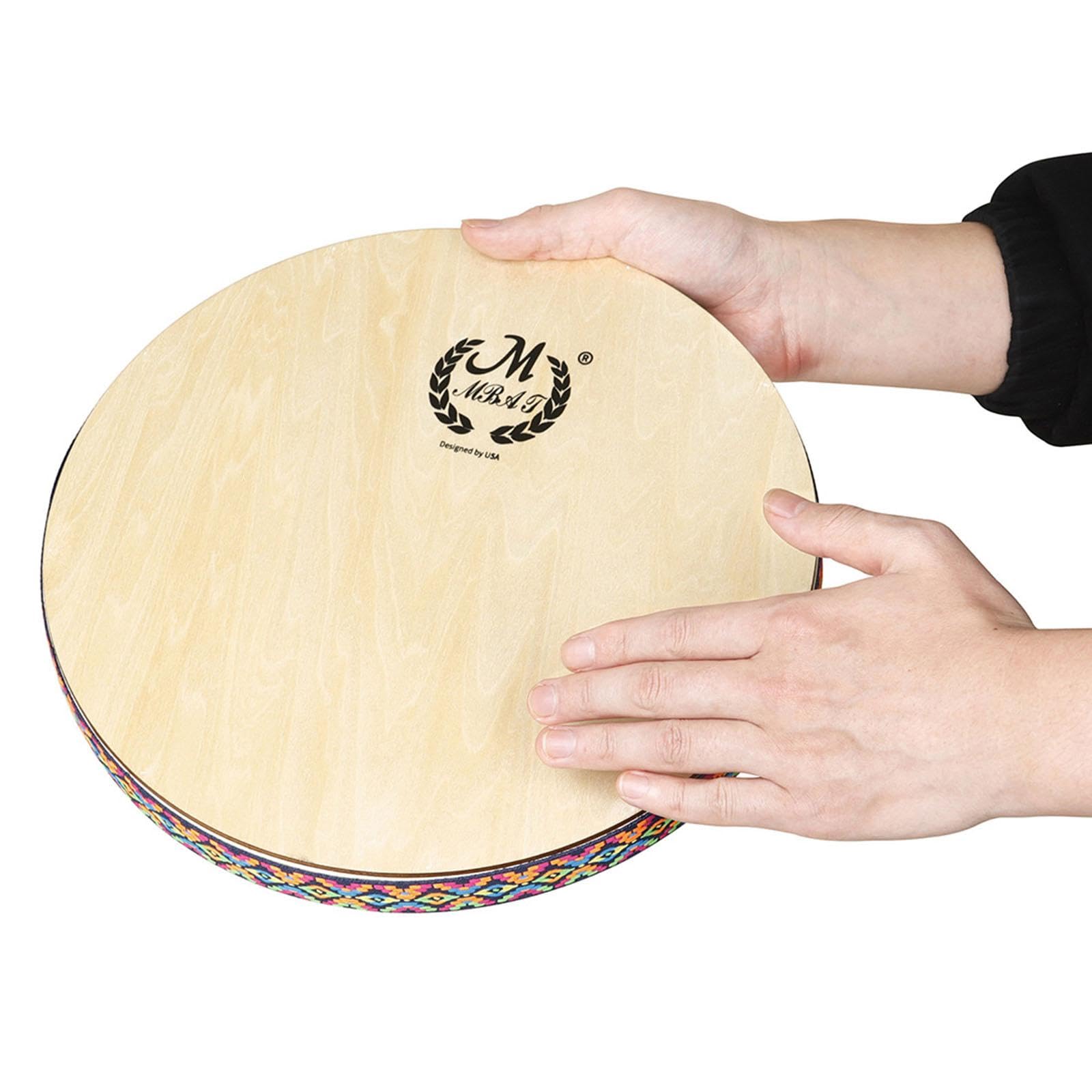 12 Inch Harilla Hand Drum Rain Drum with Wooden Rain Sound Disc - Ethnic Percussion Instrument, Flow Drum for Meditation, Yoga, and Relaxation - Perfect for Music Therapy and Sound Healing Sessions