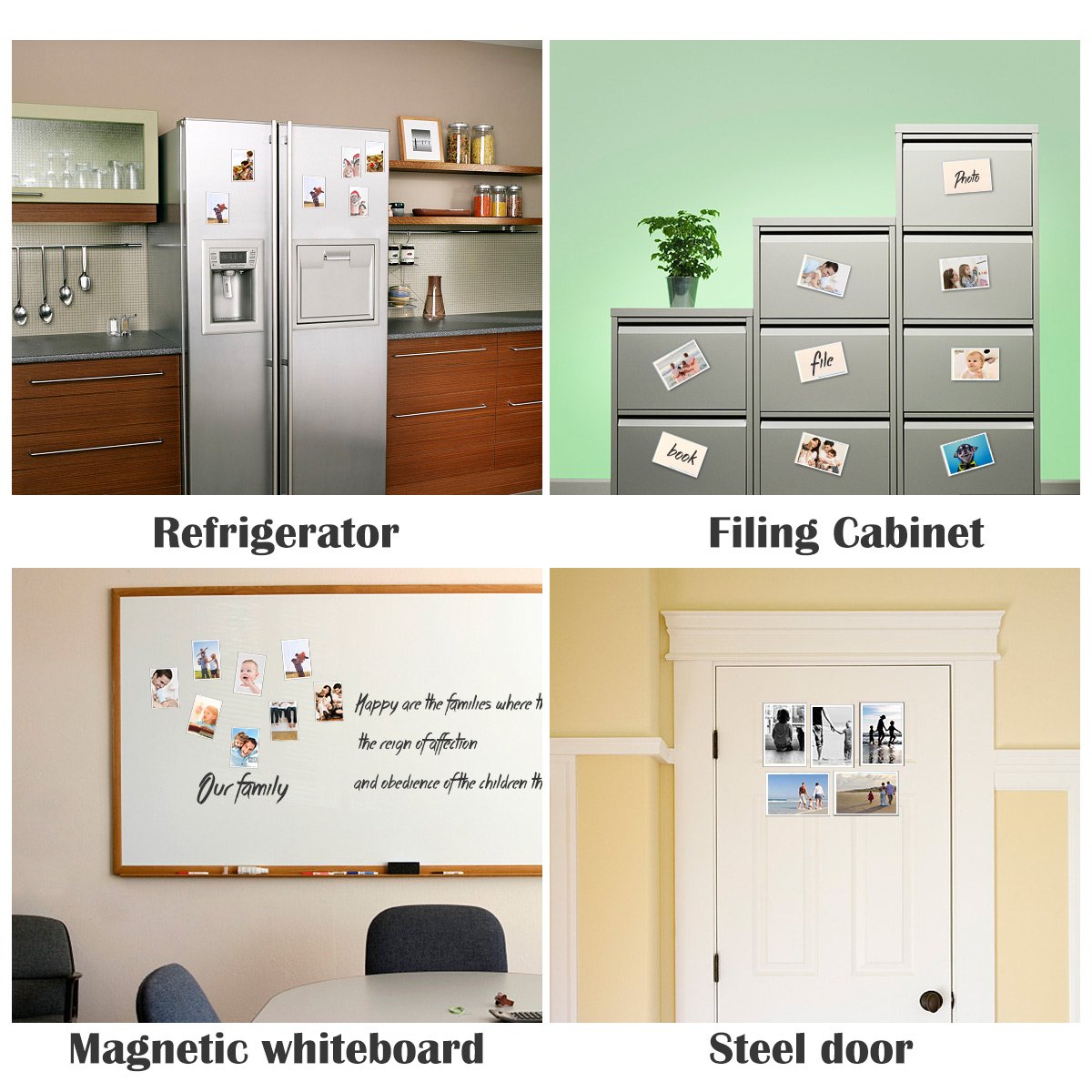 HIIMIEI 4x6 Magnetic Photo Frames for Refrigerator - 20 Pack White Picture Frames with Strong Magnets - Perfect for Family Photos, Kids Artwork, Recipes and Office Memos