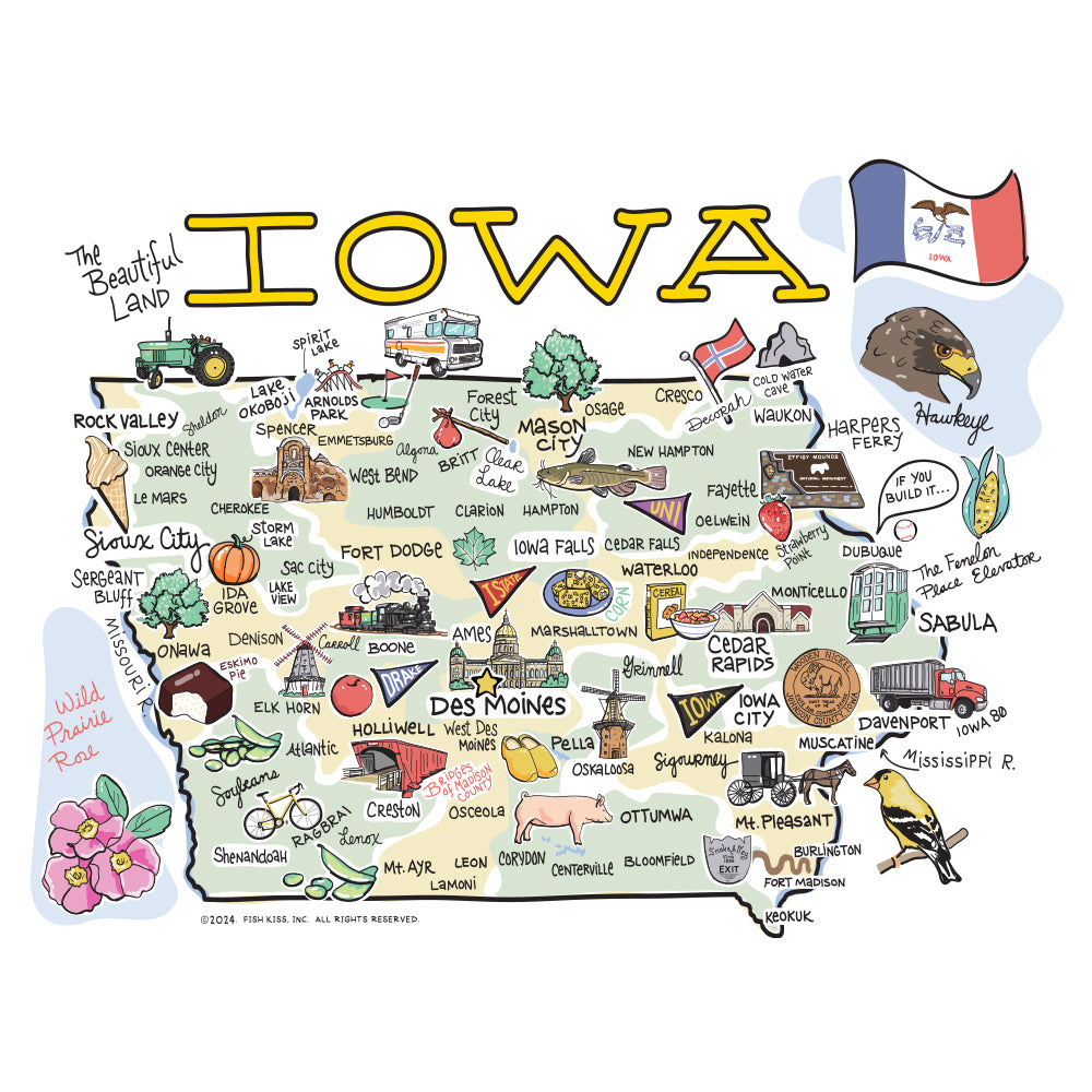 Iowa Medium Iced Cup Coolie - Insulated Beverage Sleeve for Coffee, Tea & Cold Drinks - Perfect for Home, Office & Outdoor Use