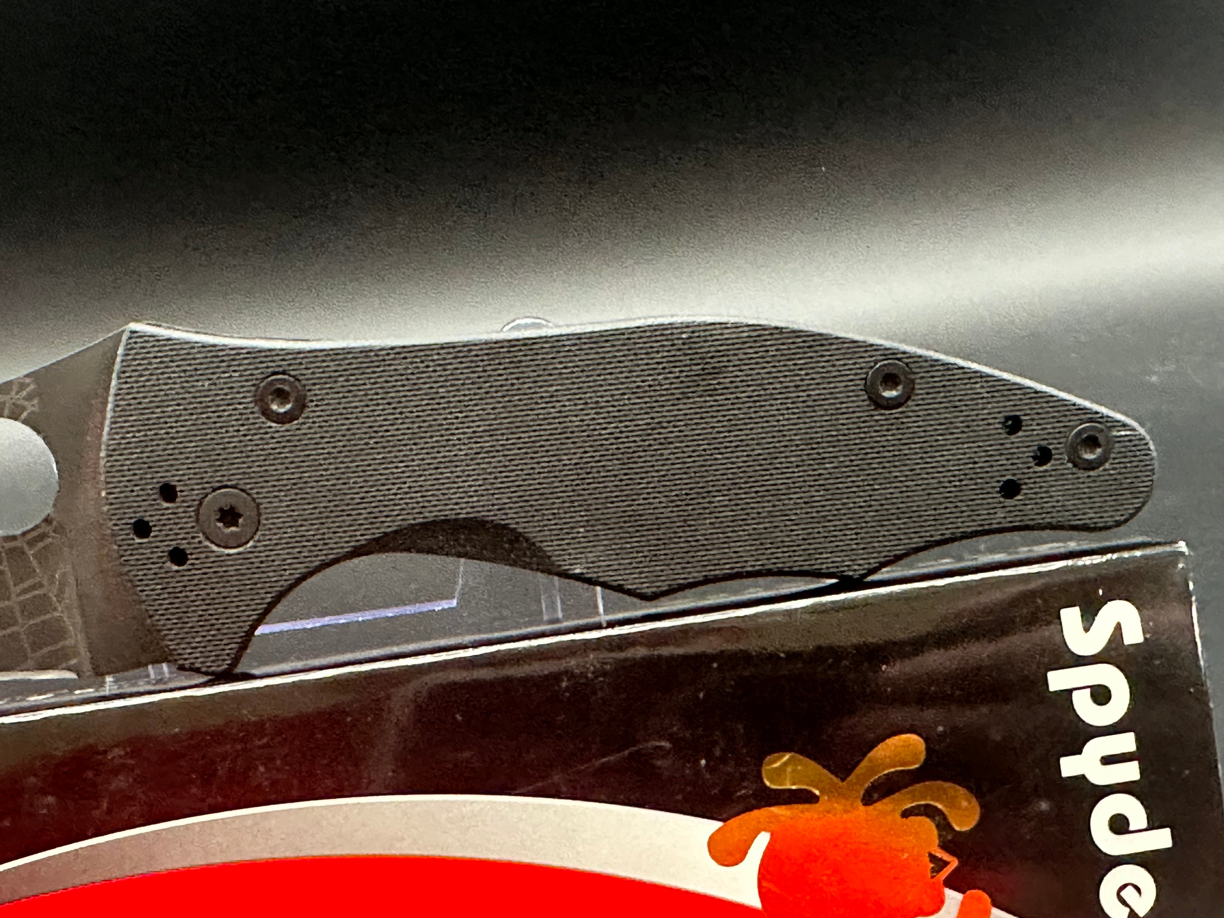 Spyderco Yojimbo 2 Folding Knife - Black G-10 Handle with Lynch NW Custom Laser Engraved Spider Web Blade | EDC, Tactical, Outdoor Survival & Everyday Carry Pocket Knife