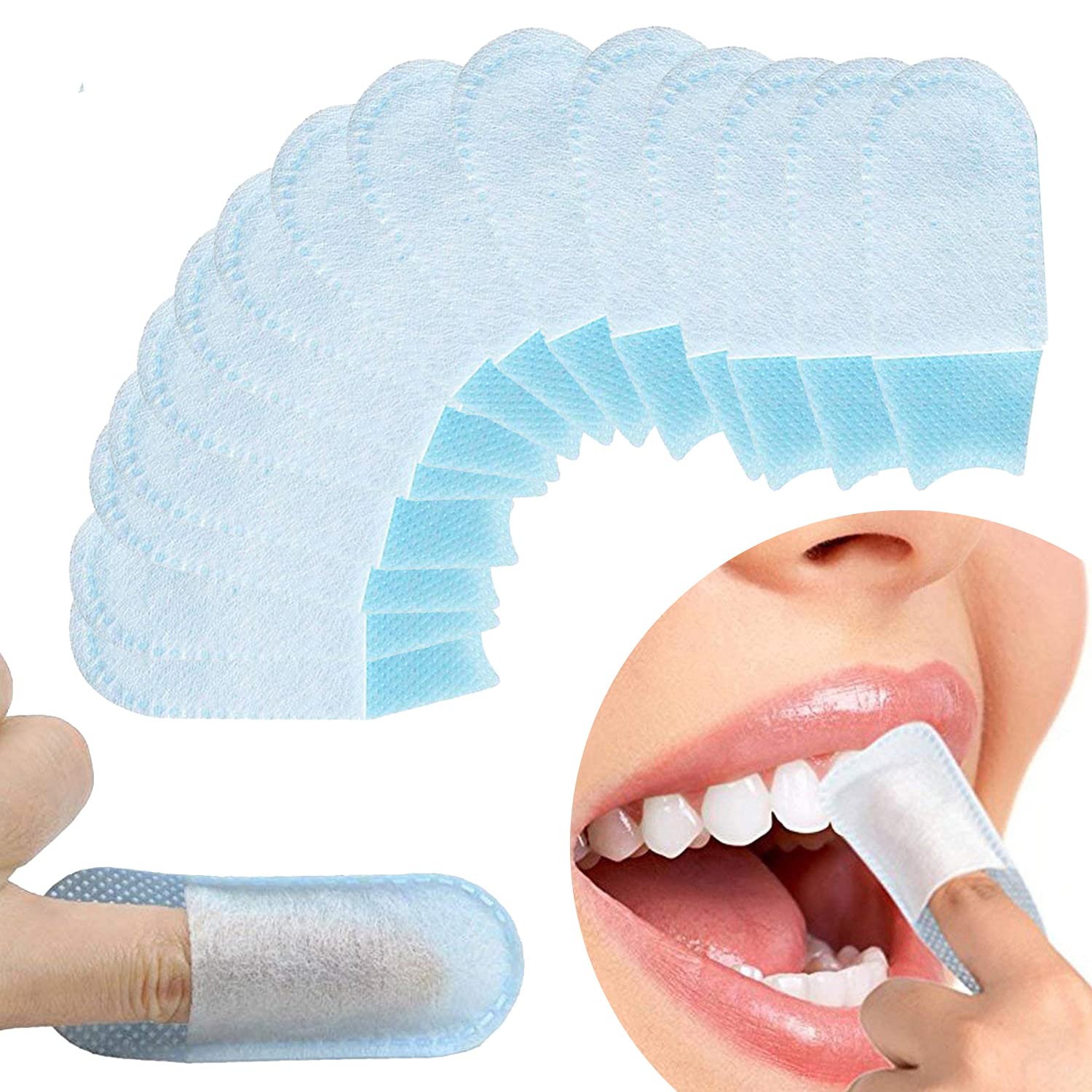 50Pcs Disposable Finger Tooth Wipes for Babies - Soft Non-Woven Fabric Oral Cleaning Gauze for Infant Teeth Whitening & Hygiene - Perfect for Travel, Diaper Bags & On-the-Go Dental Care