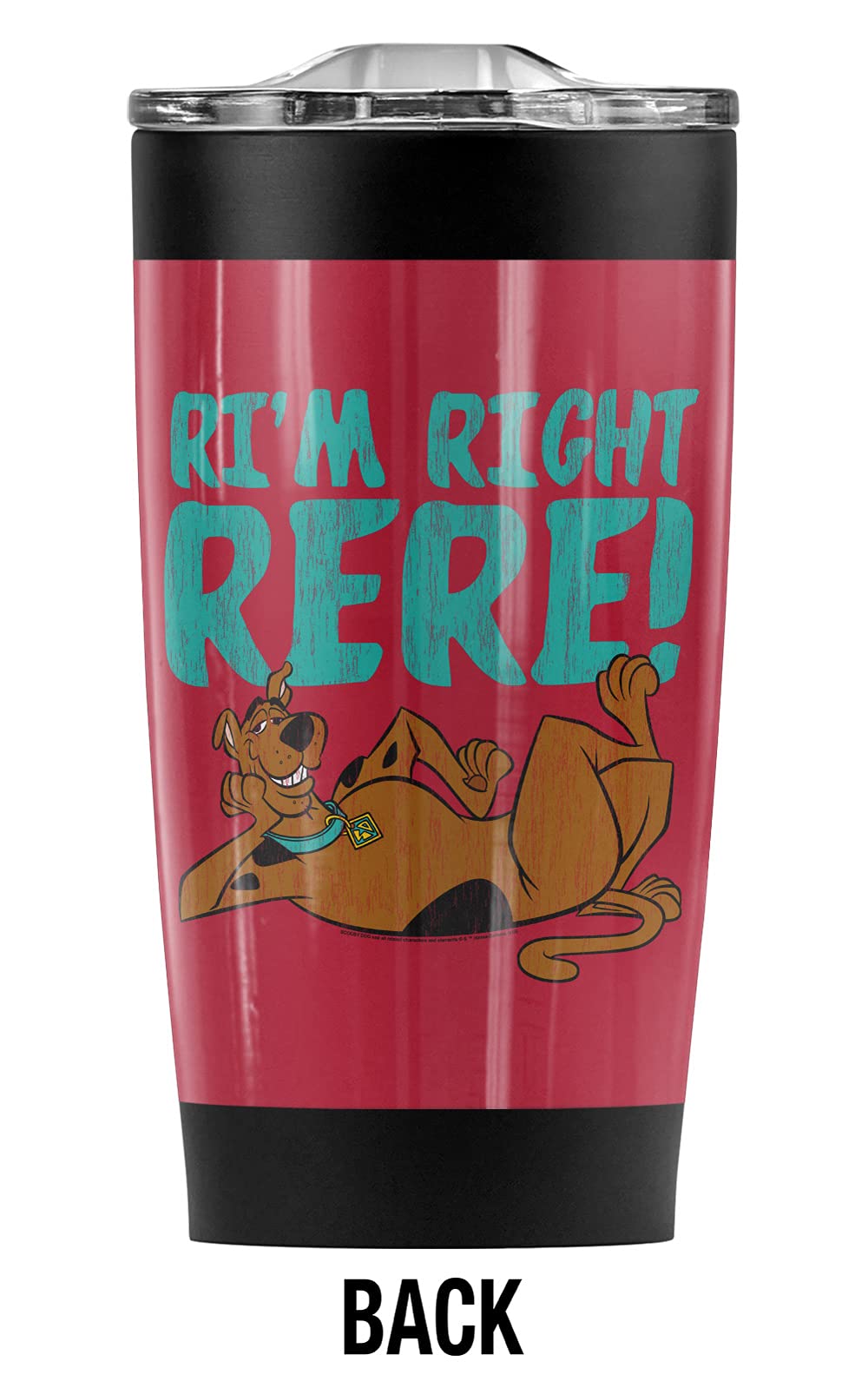 Scooby-Doo 20 oz Stainless Steel Vacuum Insulated Tumbler - Double Wall Coffee Travel Mug with Leakproof Sliding Lid | Keeps Hot & Cold Beverages Perfect Temperature | Ideal for Office, Commuting, Camping & Outdoor Adventures