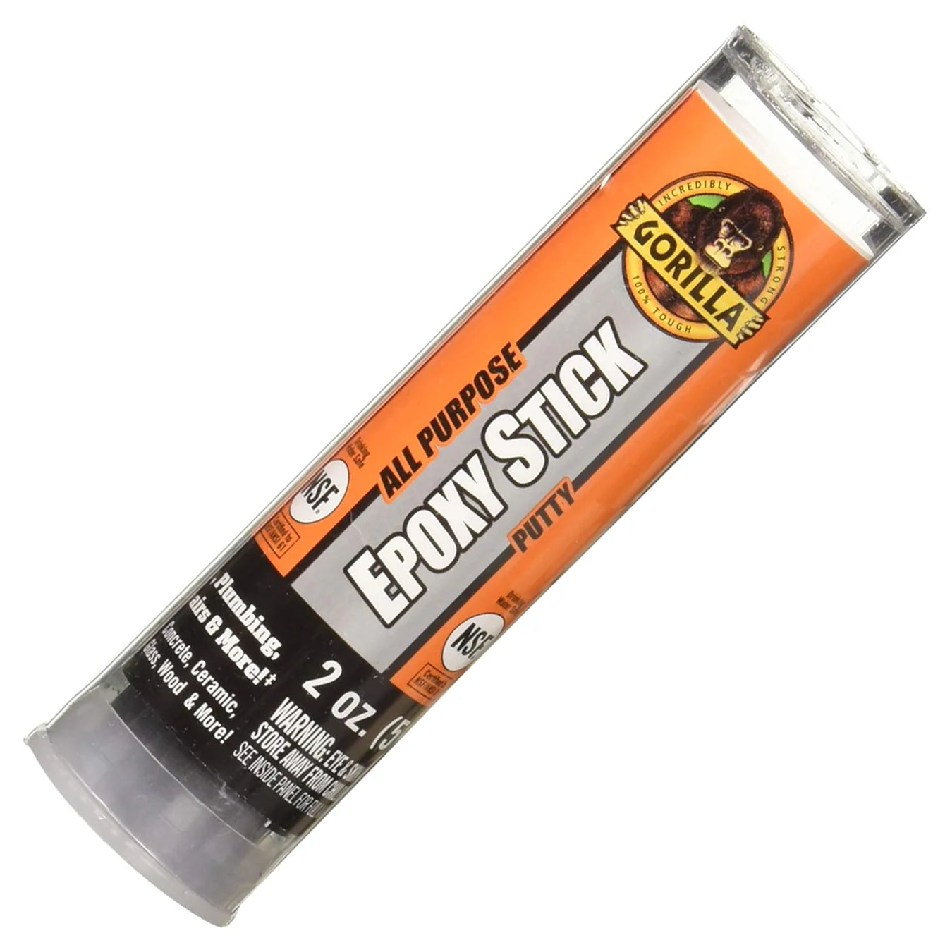 Gorilla 2 Ounce All Purpose Epoxy Putty Stick - Strong Adhesive for Metal, Wood, Ceramic & More - Dries Gray - Perfect for Home Repairs, DIY Projects & Crafting
