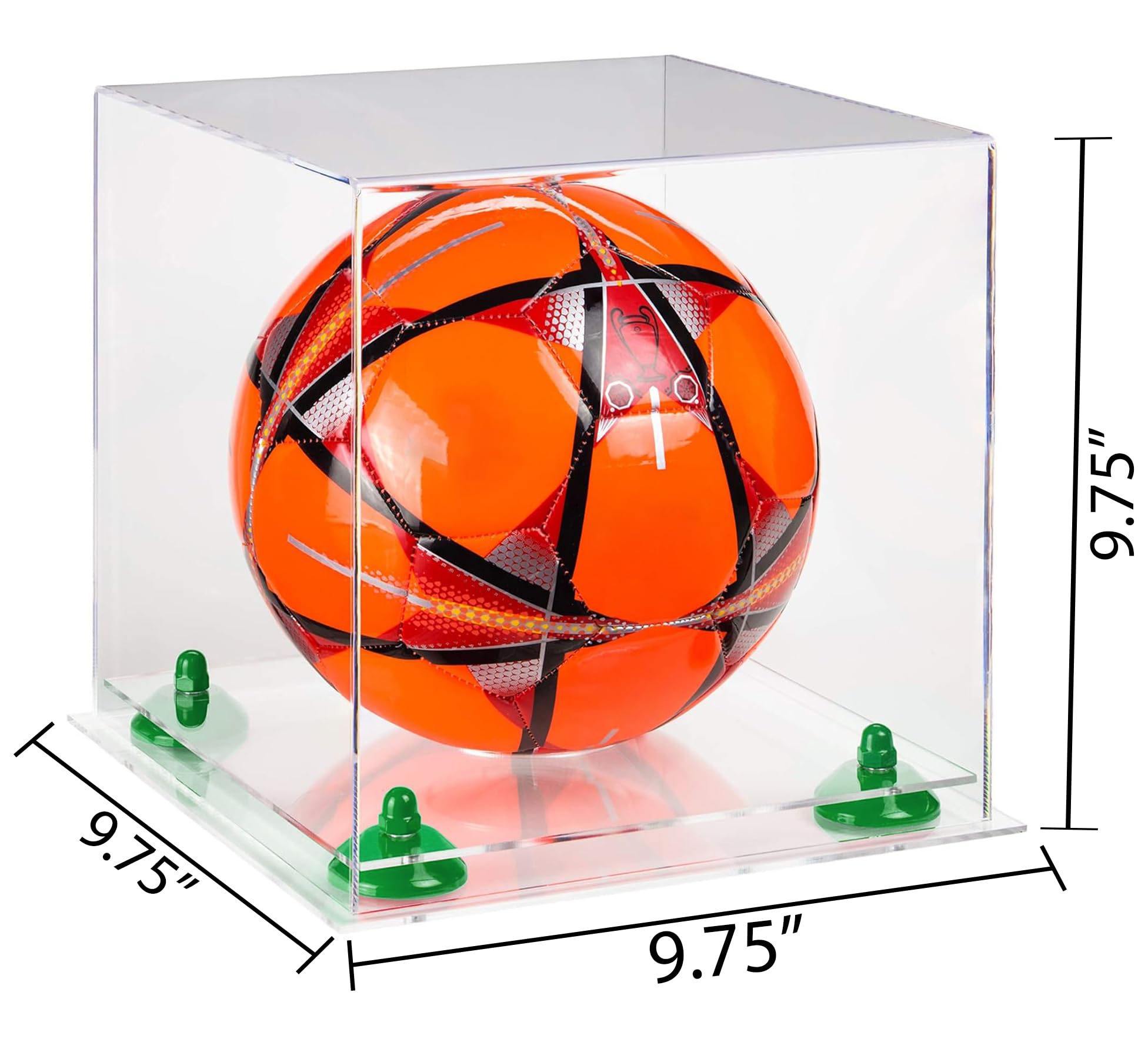 Acrylic Soccer Ball Display Case with Stand - Clear Protective Showcase for Collectibles, Trophies & Memorabilia - Perfect for Home, Office, or Sports Room Decor