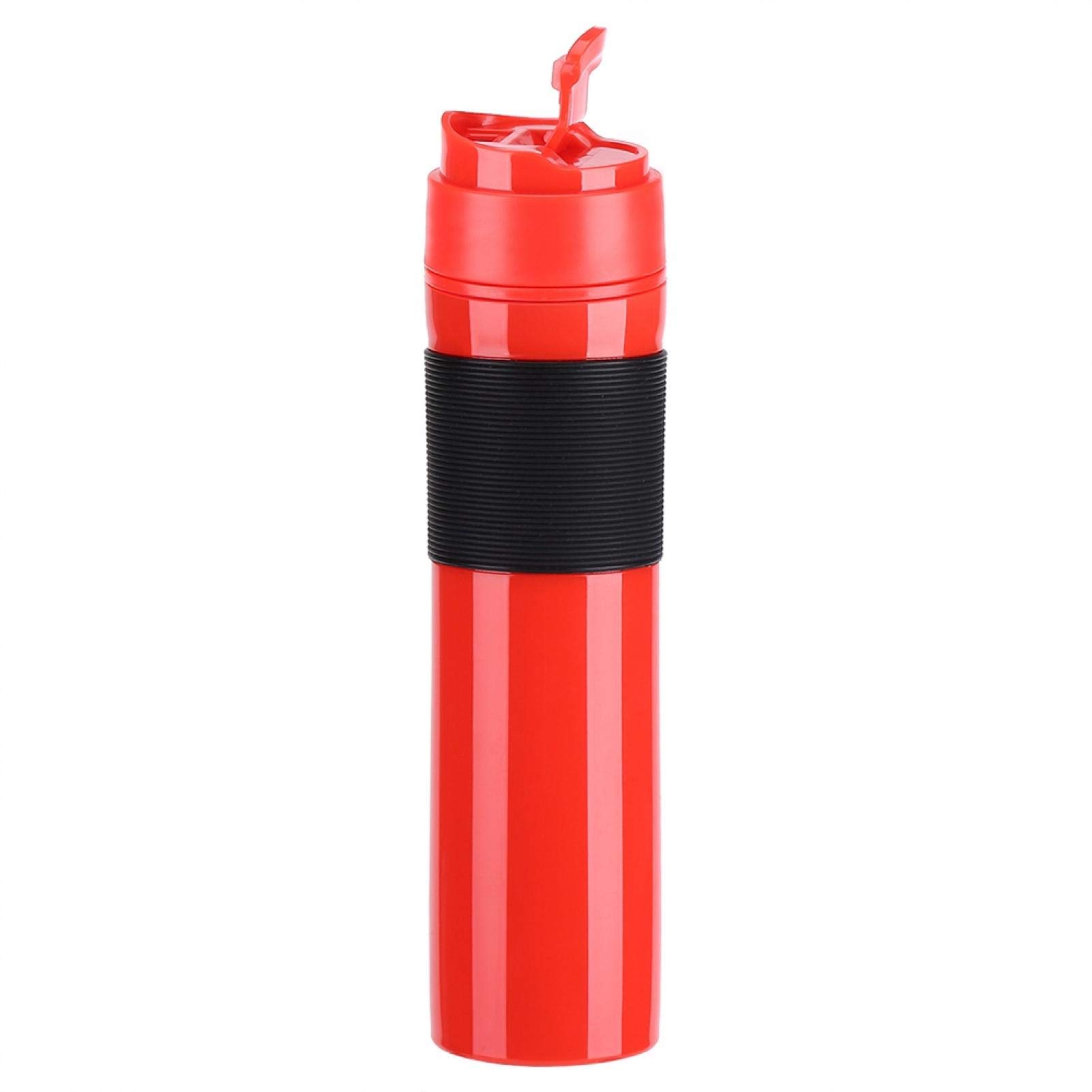 Portable Coffee Press Bottle - Leak Proof, Food-Grade Stainless Steel French Press for Camping, Hiking & Travel - Red (Ideal for Outdoor Adventures & Office Use)