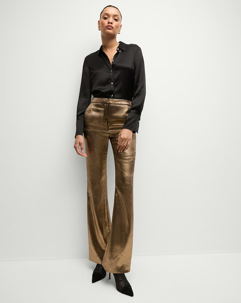 Vintage Gold Gracie Pant - High Waisted Wide Leg Trousers for Women | Perfect for Casual Wear, Office Outfits & Special Occasions