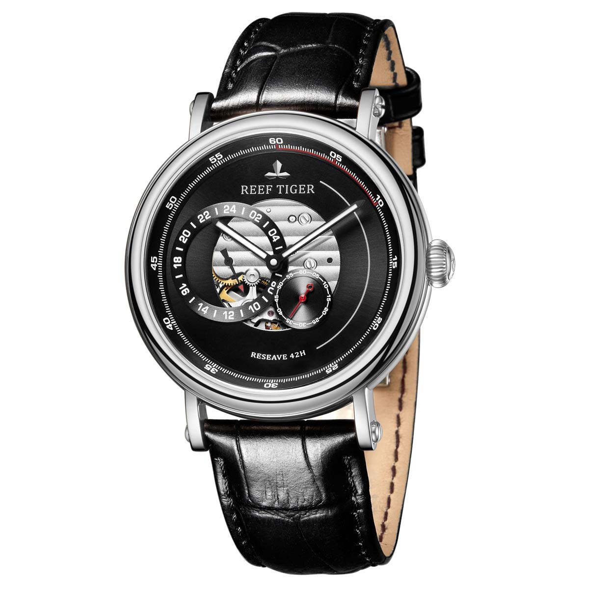 REEF TIGER Luxury Automatic Men's Watch - Waterproof Mechanical Timepiece with Date Display (Model RGA1617) - Perfect for Business, Formal Events & Everyday Wear