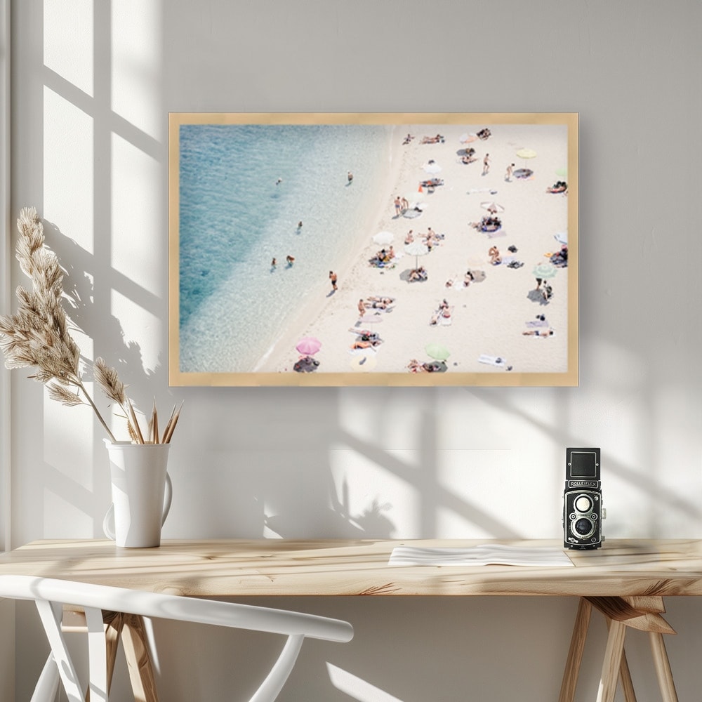 Beach Life Italy 2 Framed Textured Wall Art - Coastal Decor for Living Room, Bedroom & Office - Perfect Beach House Wall Decor