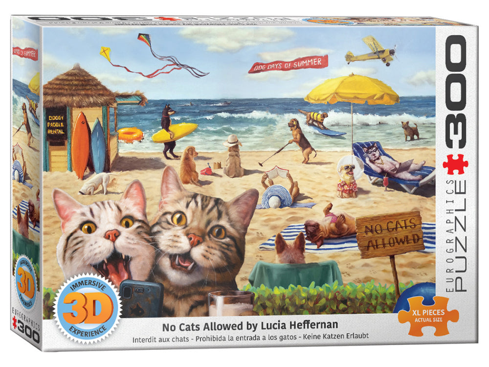 Eurographics 300-Piece XL Jigsaw Puzzle - No Cats Allowed by Lucia Heffernan | Fun Family Game & Home Decor for Puzzle Lovers