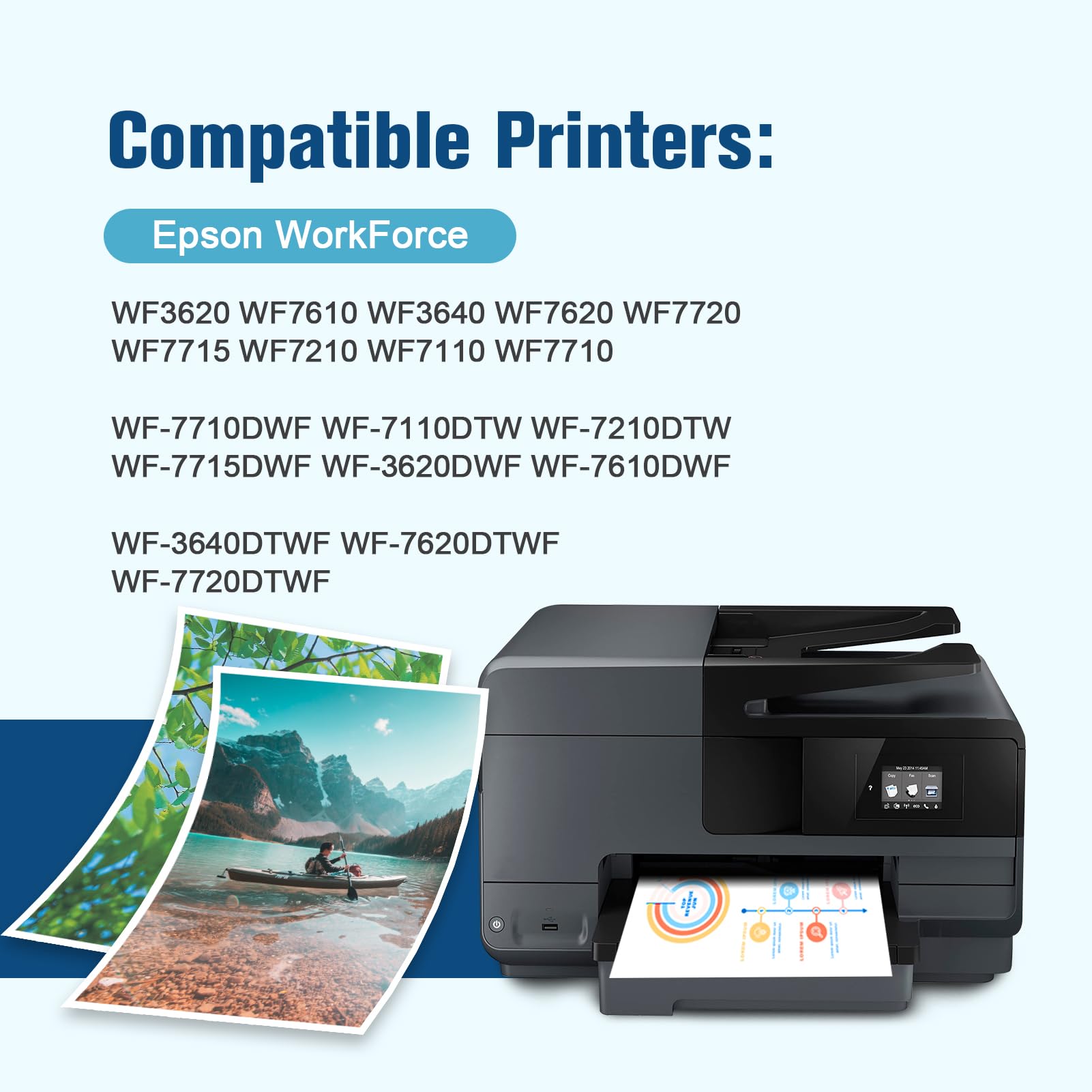 Epson 27XL Black Ink Cartridge - 3 Pack for WF-7720DTWF, WF-7710DWF Printers - High Yield Printing for Office & Home Use